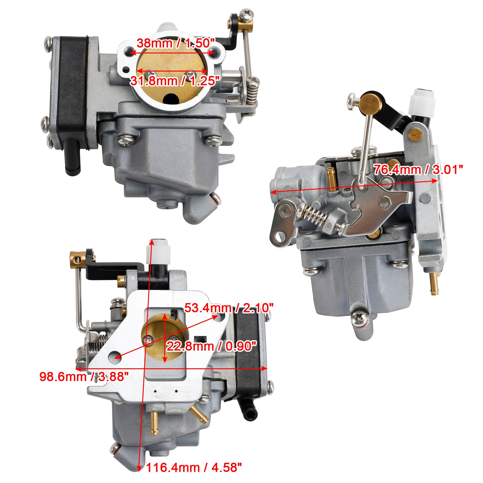 Carburador apto para Mercury Mariner 2 tiempos 15C 9,9 DM 9,9HP 15HP fueraborda