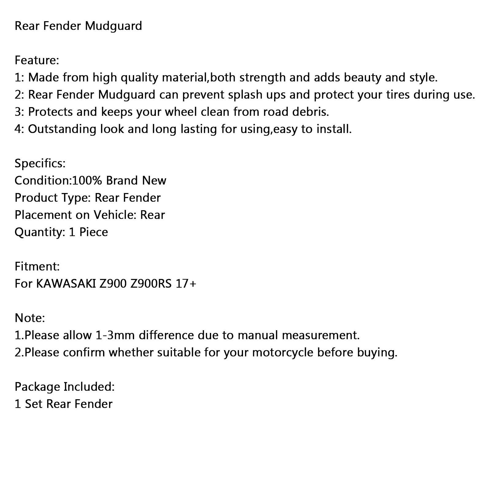 Moottoripyörän takavartio Bold for Kawasaki Z900RS 17+ Generic