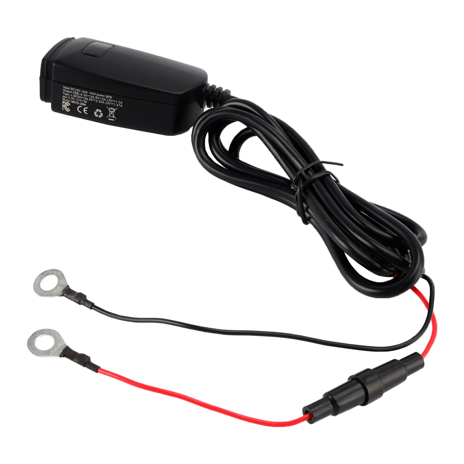 USB polnilnik USB za krmilo za motorna kolesa, adapter PDP+QC3.0 Tip C