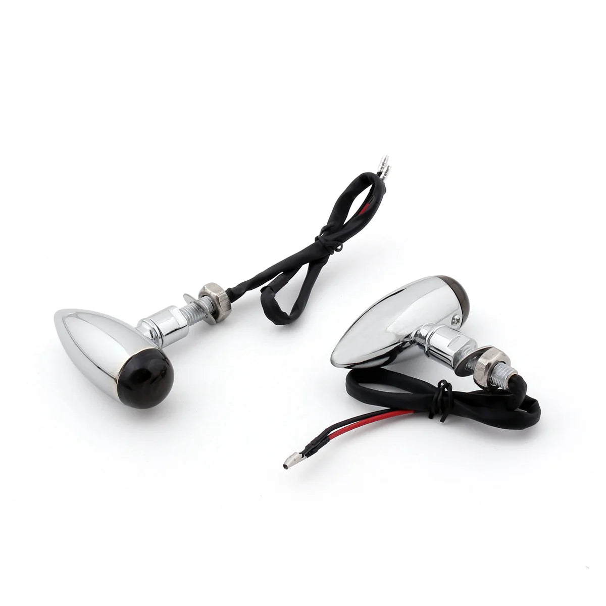 2x Bullet Murnal Signal Lights Cruiser Cruiser Chopper Harley Softail Dyna Sportster V-Rod, Universal Montage of 10 mm, Generic Amber Chrome