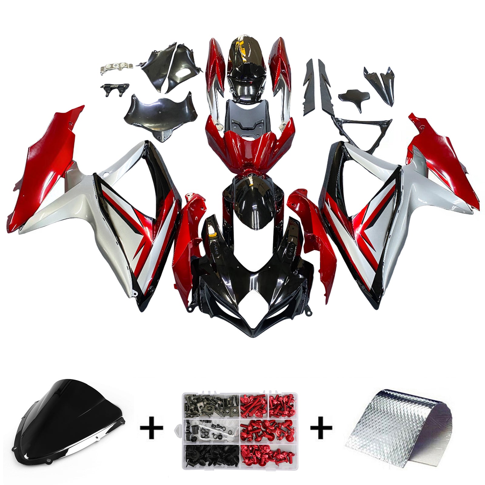 Kit de carénage par injection, carrosserie en plastique ABS, compatible avec Suzuki GSXR 600/750 2008-2009