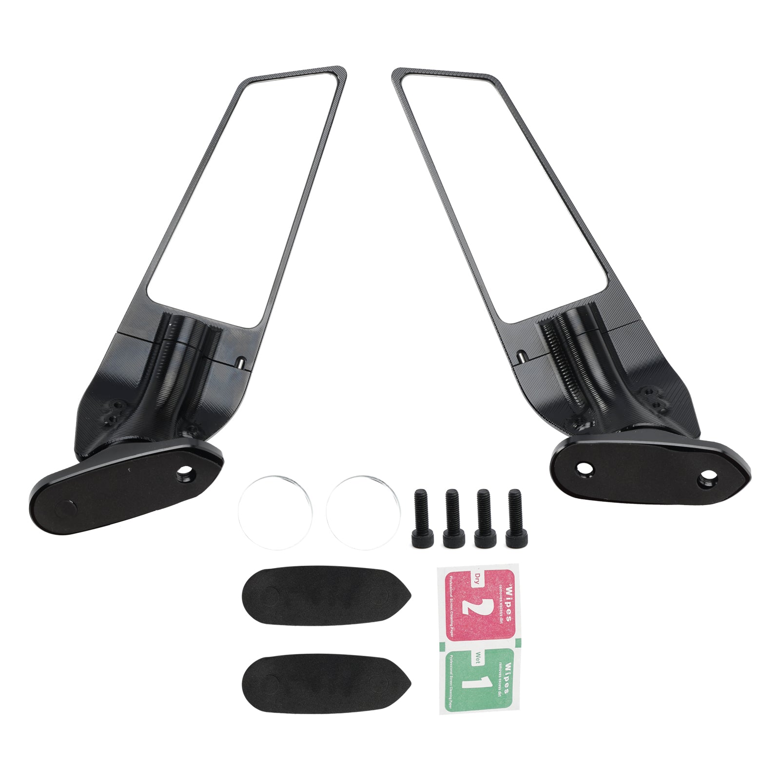 Rétroviseurs Moto Alliage Aluminium Stealth Pliable Pour CB125R CB300R CB650R - Lot 2 Avec Aile Fixe