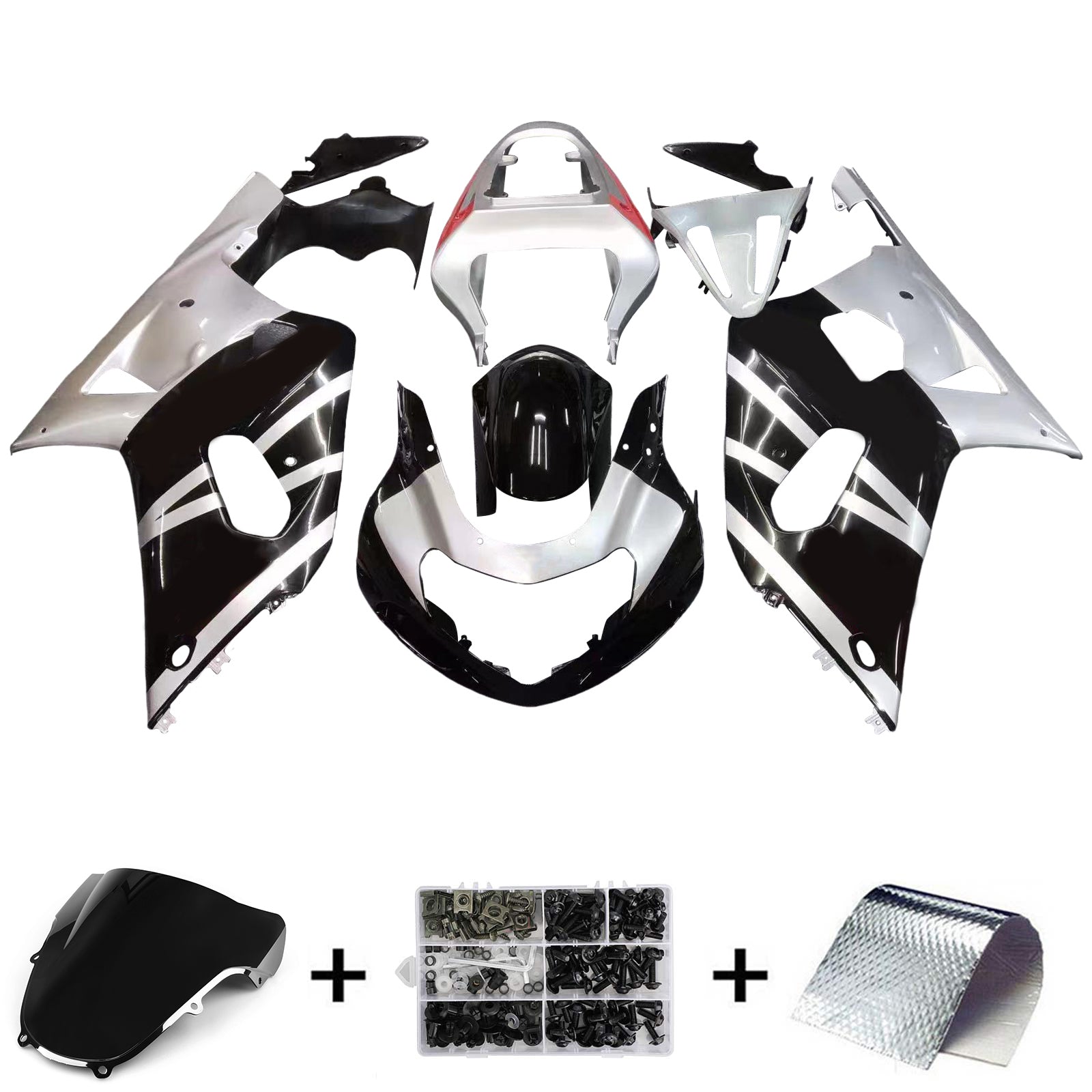 Kit de carénage par injection, carrosserie en plastique ABS, compatible avec Suzuki GSXR600 2001-2003