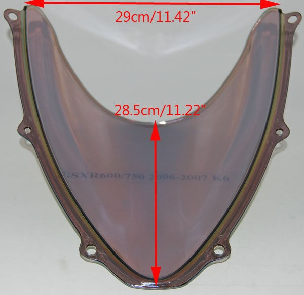 Przednia szyba podwójna bąbelek przedniej szyby dla Suzuki GSXR 600/750 2006-2007 K6
