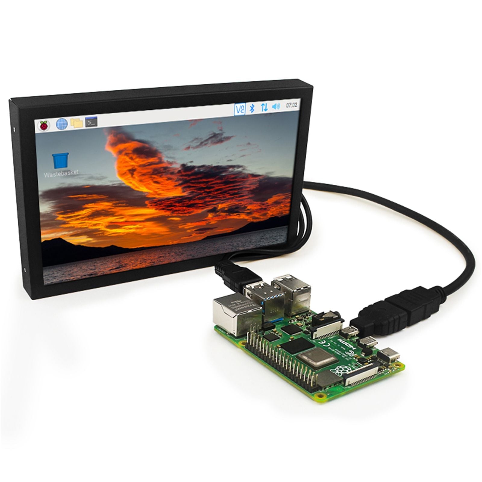 Monitor komputerowy Raspberry Pi z 7-calowym wyświetlaczem IPS HD i interfejsem VGA/AV/HDMI