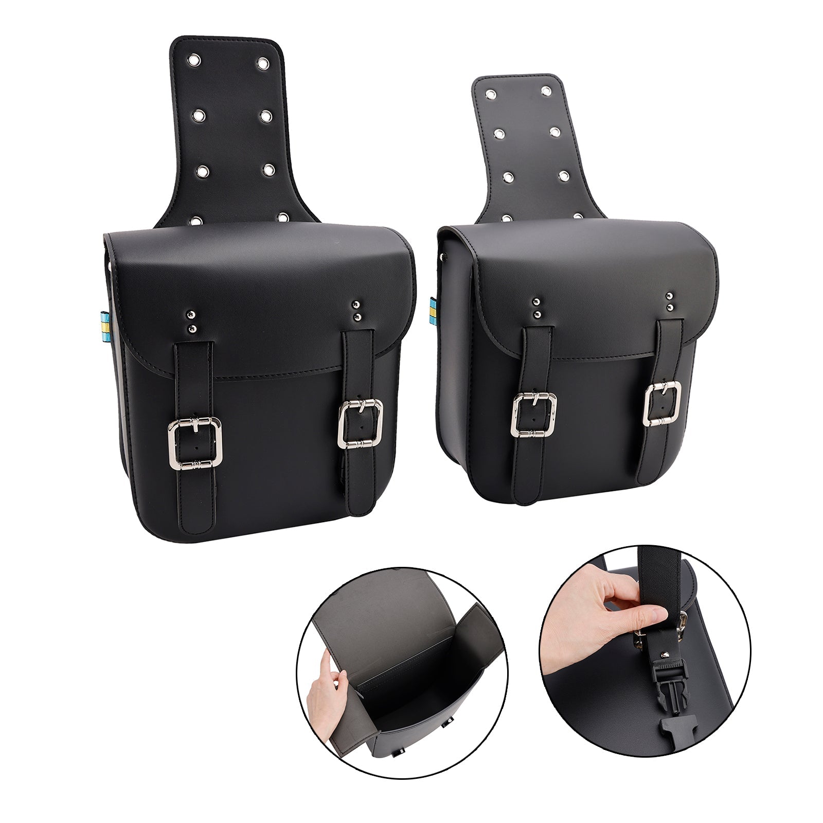 Črna bočna sedla vrečka 18 l za motocikel