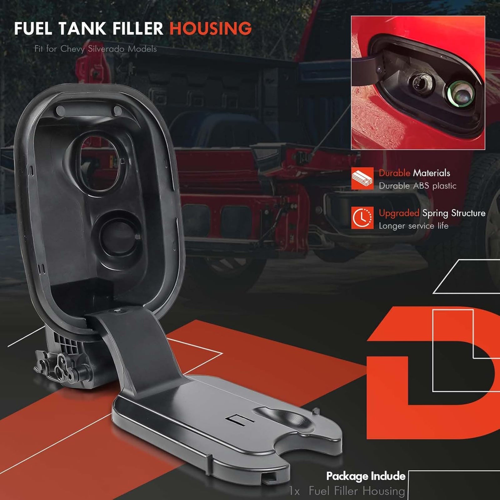 Boîtier de tuyau de remplissage de réservoir de carburant 84745944 pour Chevy Silverado 1500 6,6 pieds 19-24