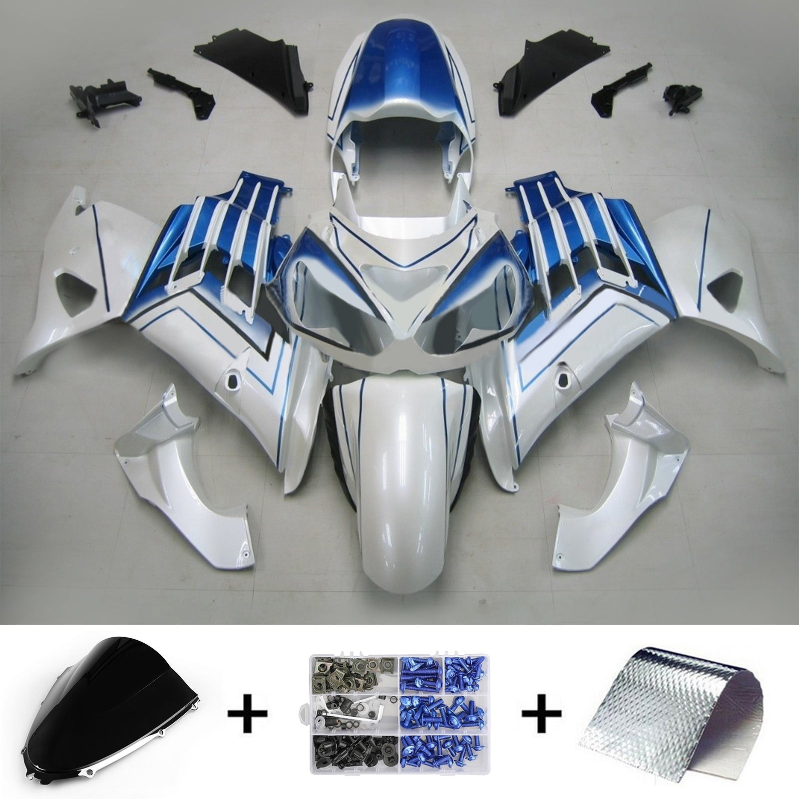 Kit de carénage par injection, carrosserie adaptée à la Kawasaki ZX14R ZZR1400 2012-2026