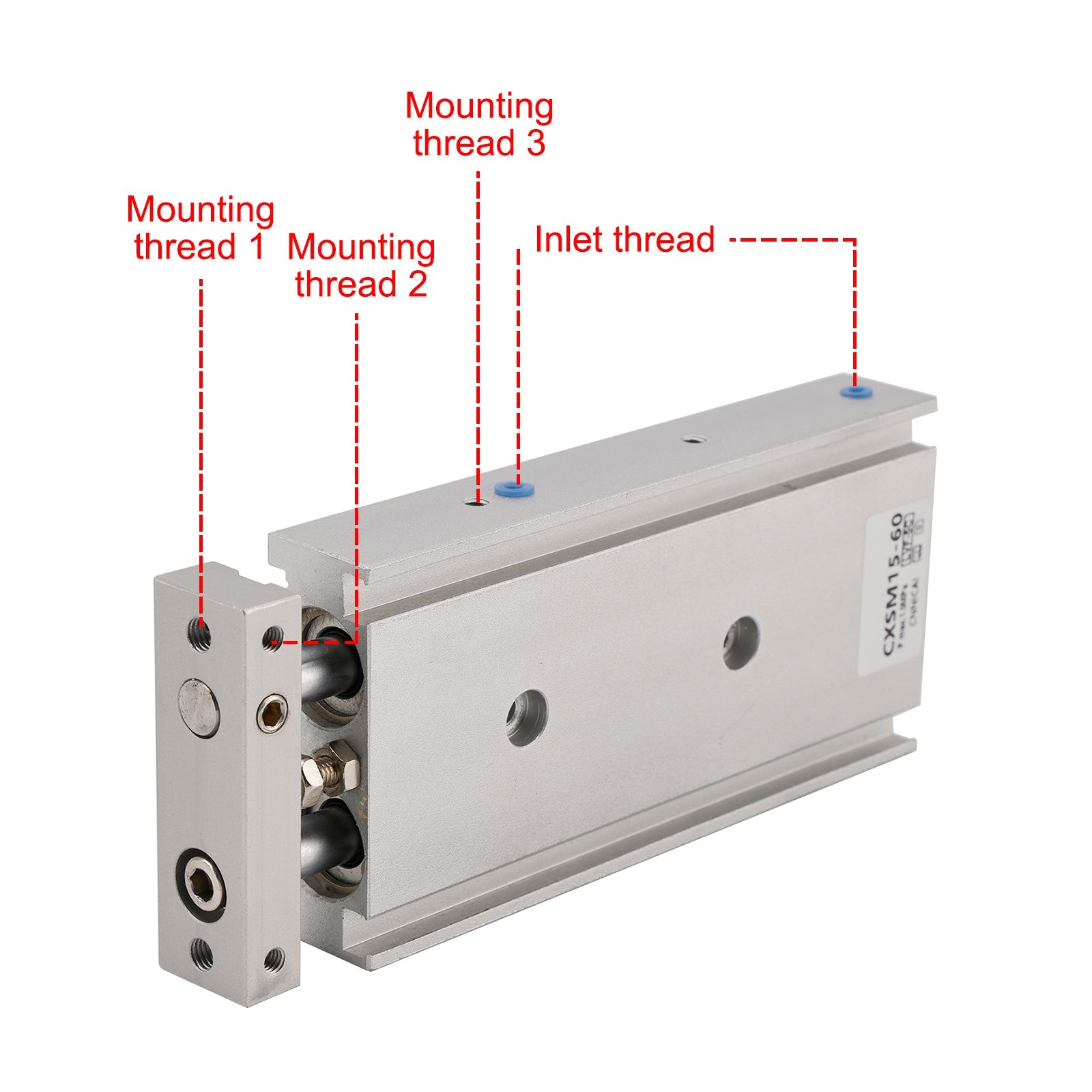 Vérin pneumatique à double tige SMC CXSM15-60 CXSM1030, double effet