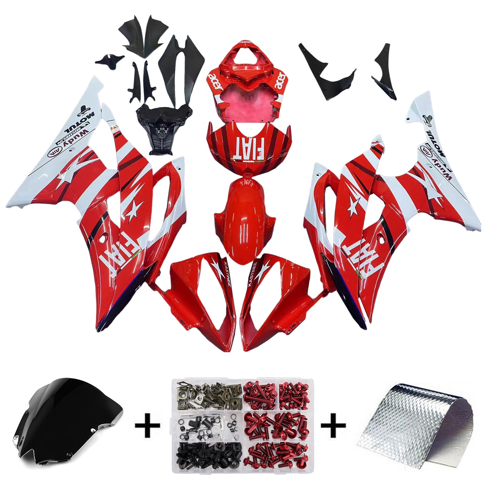 ABS Plastic Kairing Kit voor Yamaha YZF 600 R6 2008-2016