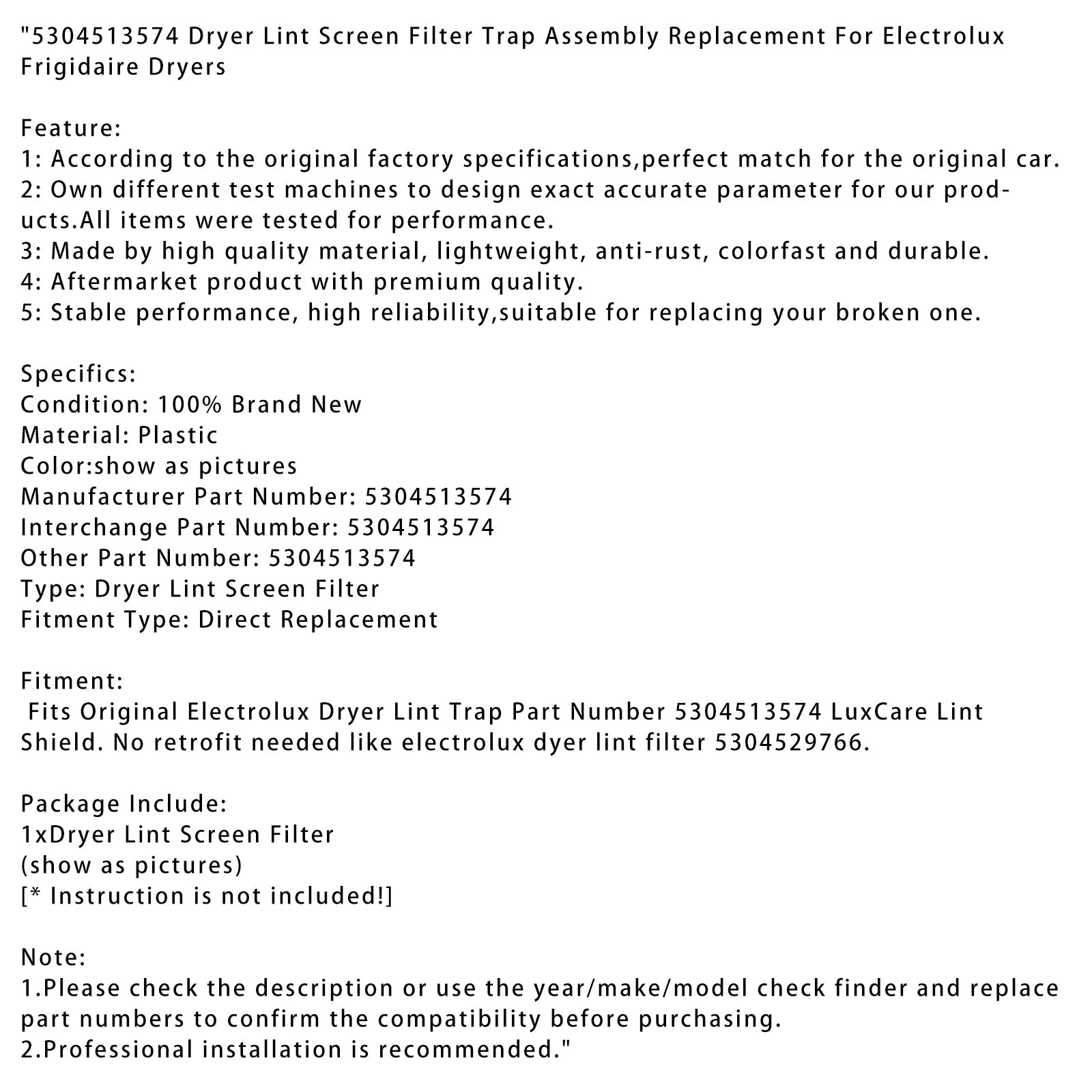Charpie filter za sušilnik hladilnika Electrolux 5304513574