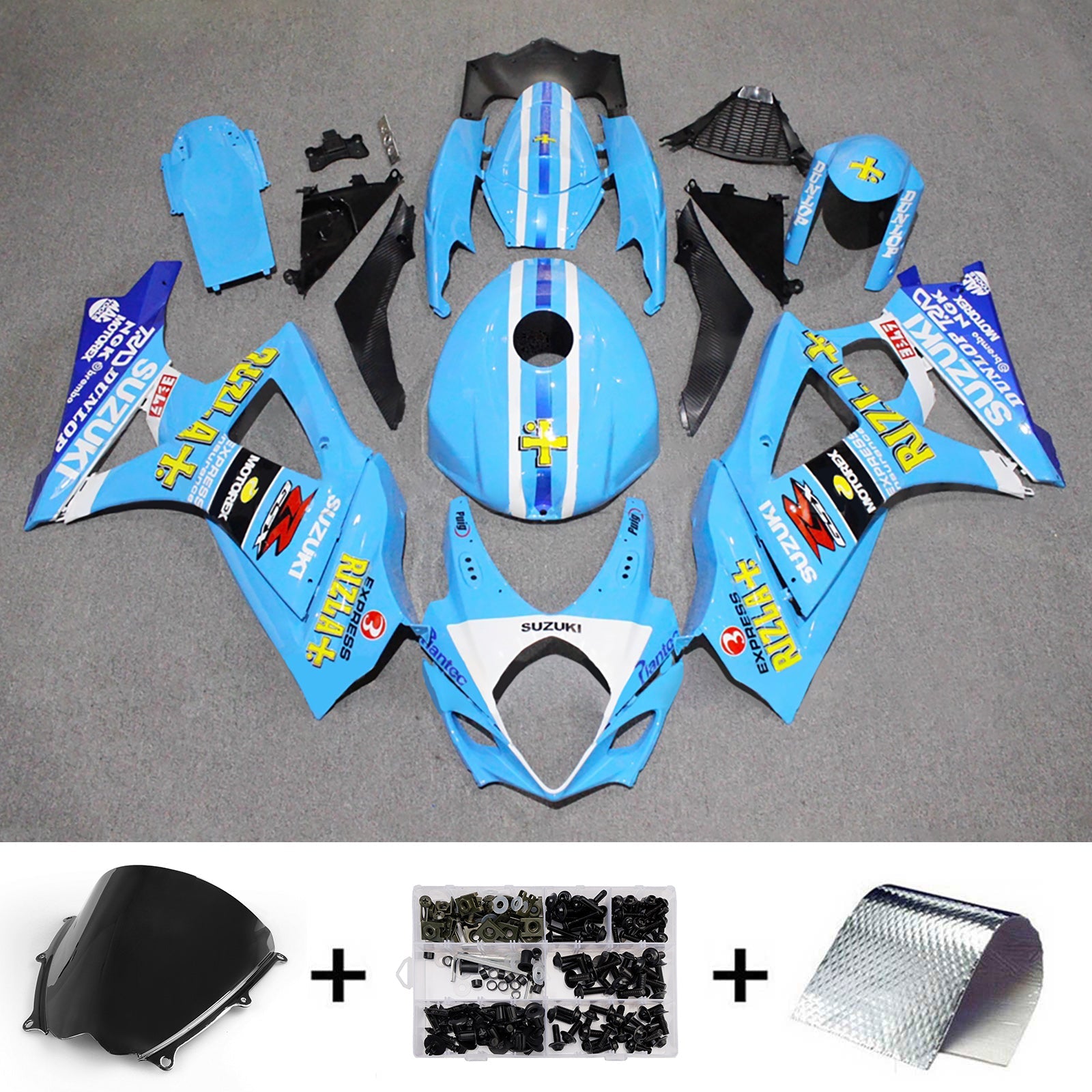 Kit de carénage injecté en plastique ABS pour Suzuki GSXR1000 2007-2008 K7