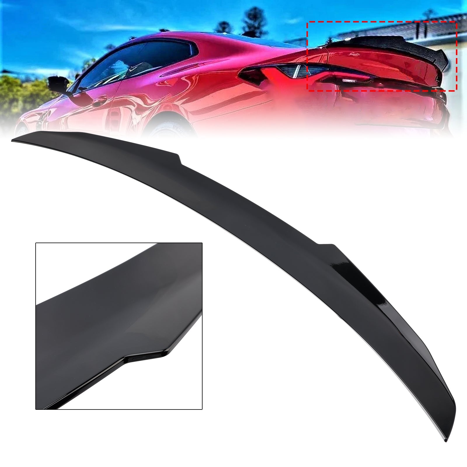 Spoiler posteriore stile PMS nero lucido per BMW Serie 4 Coupé G22 G82 (dal 2020)