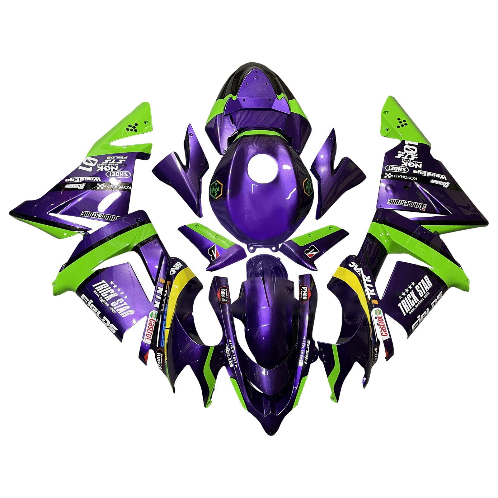 Kit de carenado de inyección, carrocería de plástico ABS para Kawasaki ZX10R 2004-2005