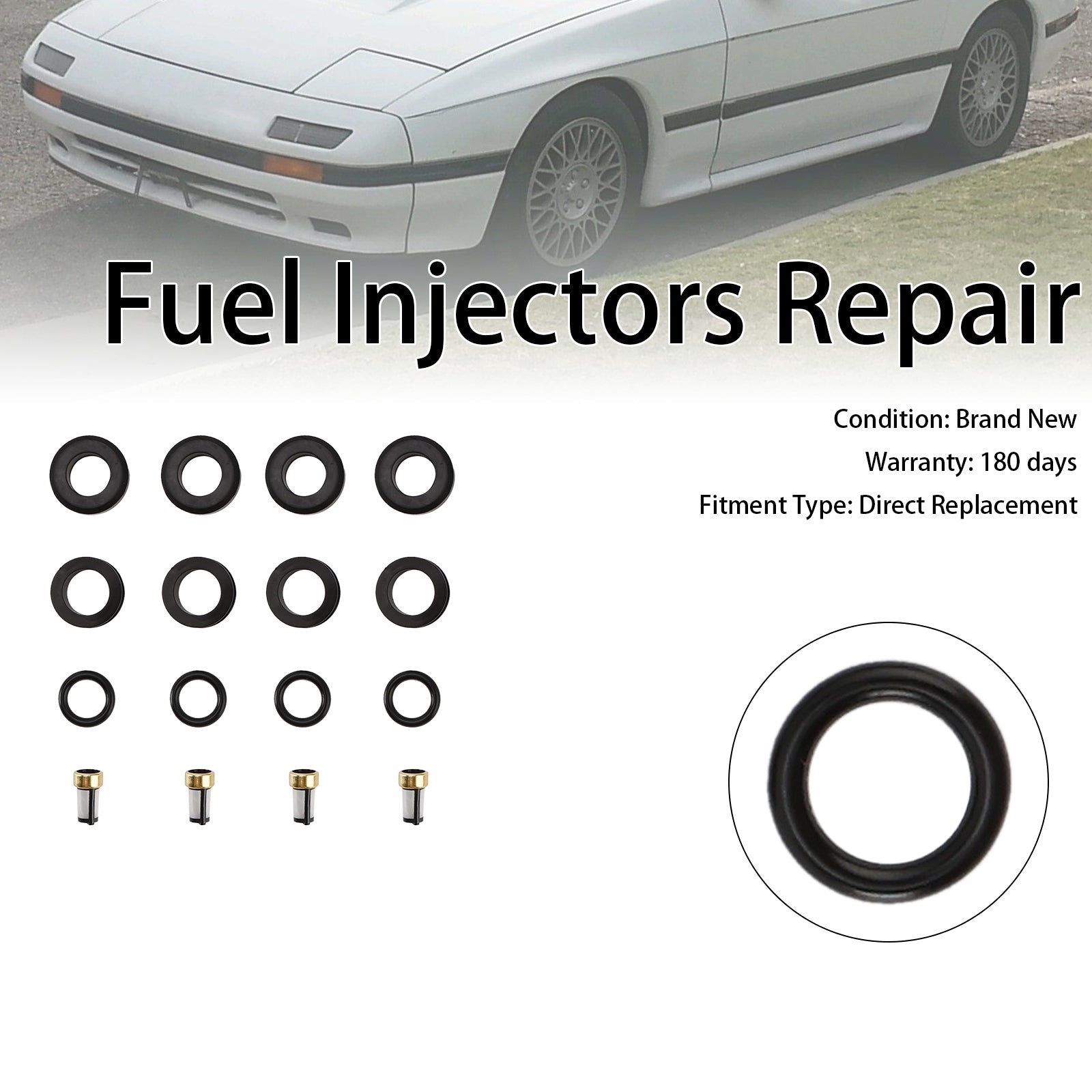 O-ring per iniettore di carburante rotante Mazda RX-7 FC 13B (1986-1991), 4 pezzi