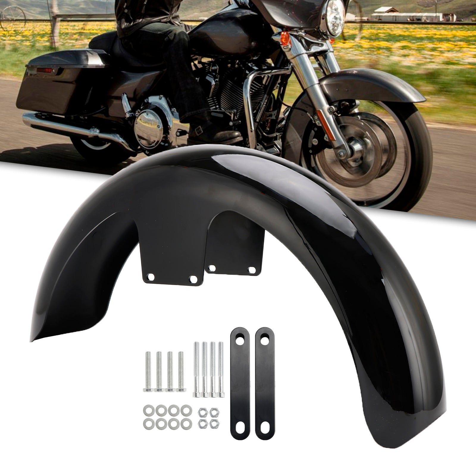 Parafango anteriore avvolgente 19"" in ABS per Touring Electra Street Road Glide Baggers FLHT FLHR