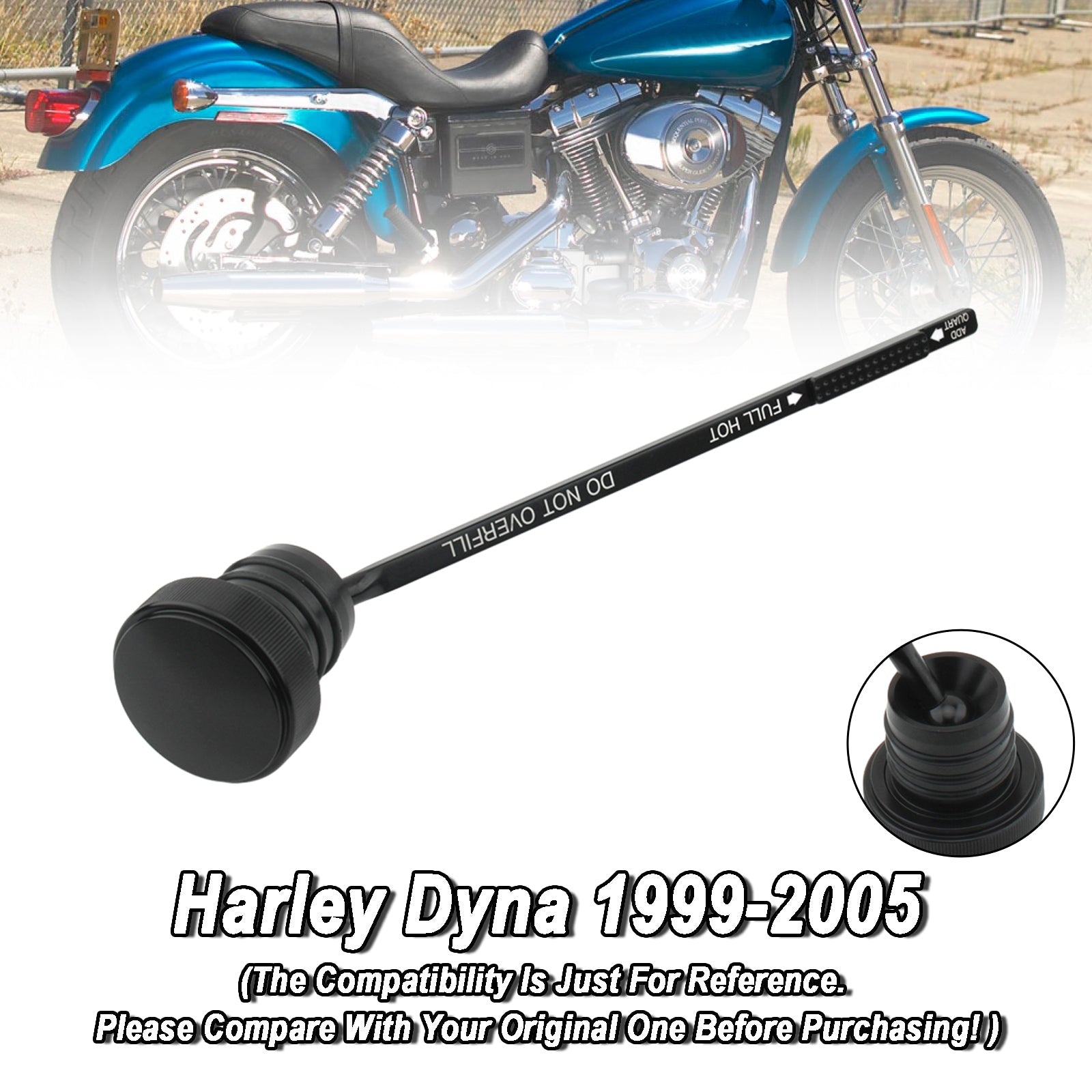 Tapa del tanque de medidor de aceite, 0710 Stopper-0150 para súper glidio FXDX FXDL DYNA 99-05