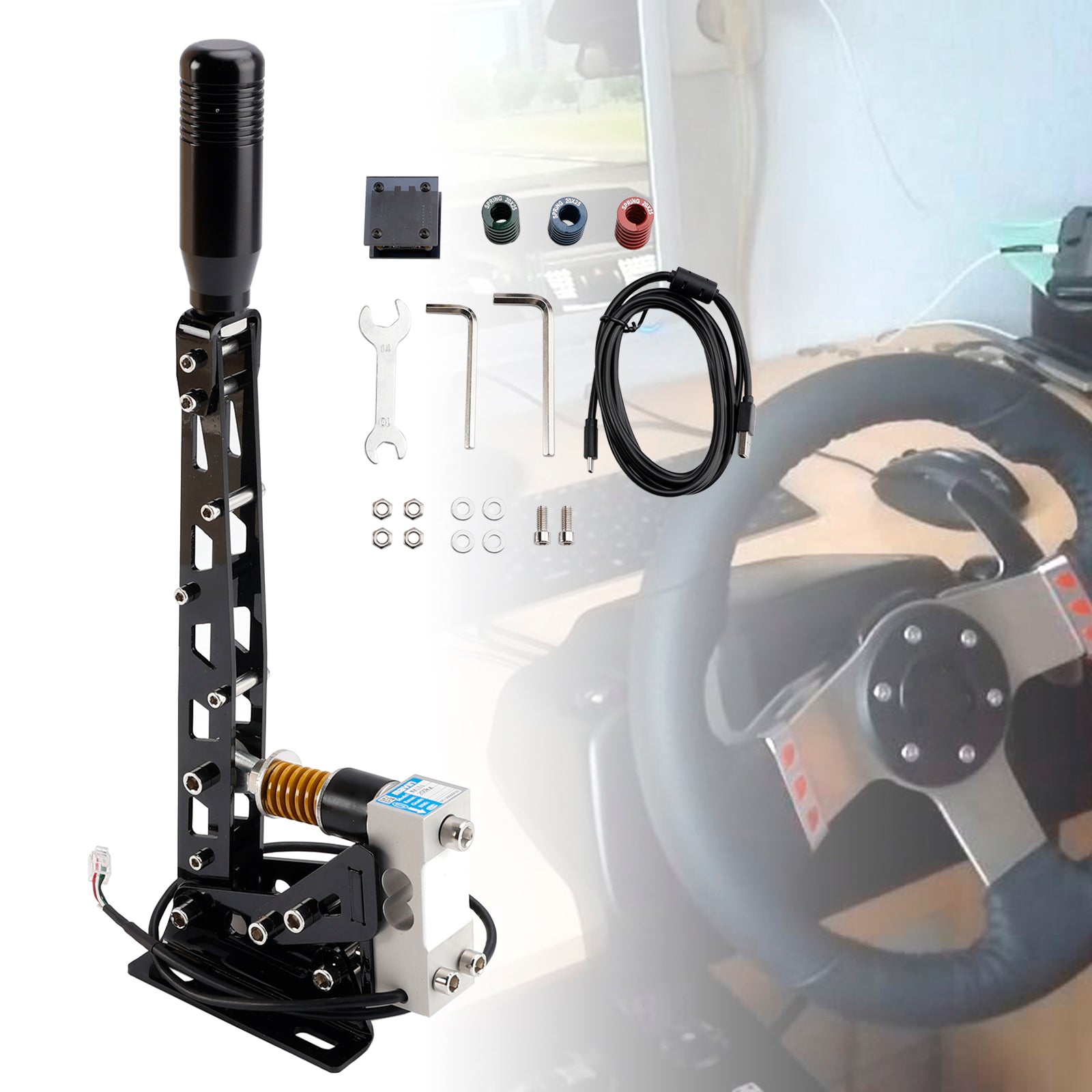 Jeu de course avec frein à main USB 64 bits, cellule de charge 200 kg, pour Logitech G29/G27/G25