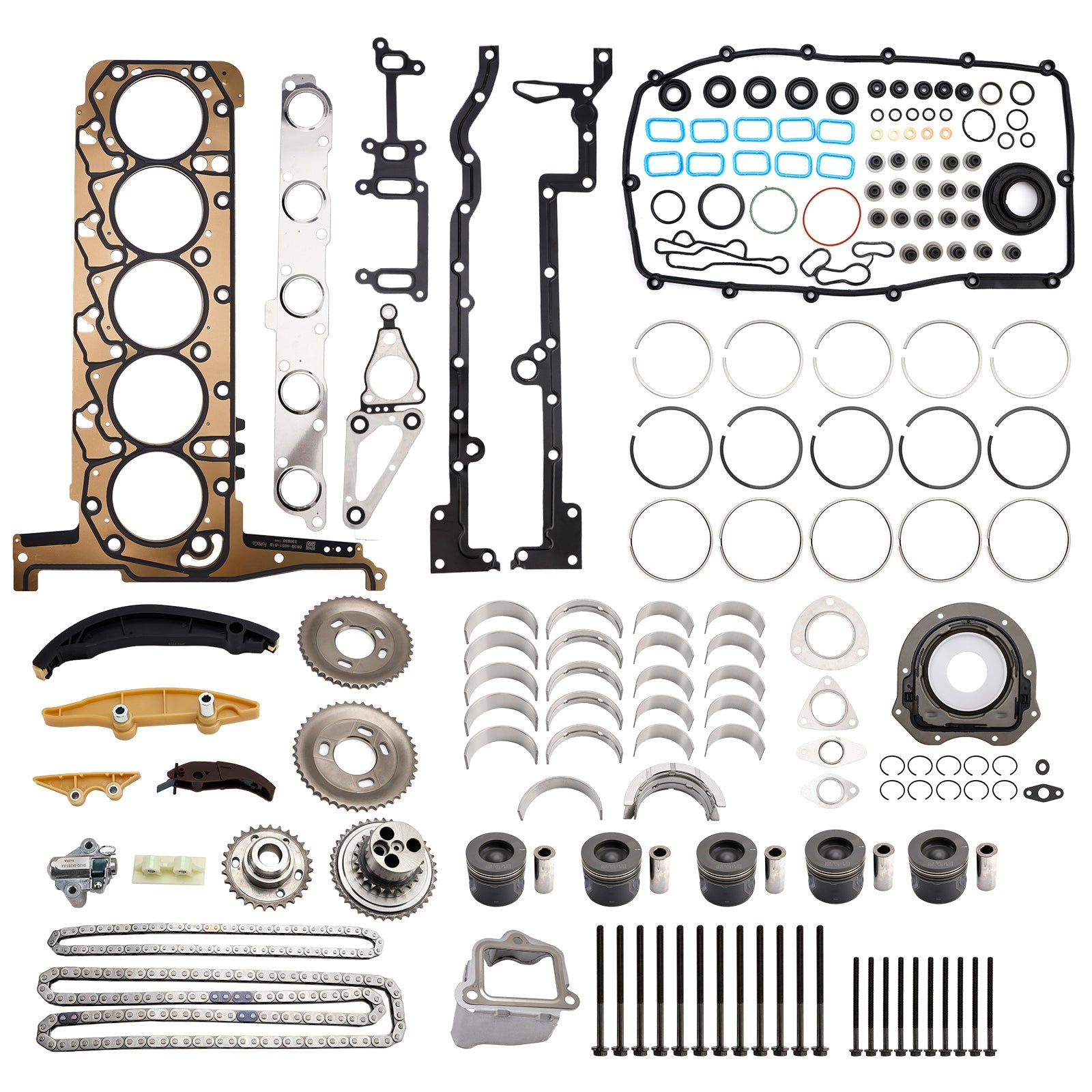 Kit di ricostruzione del motore turbo diesel Ford Ranger P5AT da 3,2 litri a 5 cilindri con kit di distribuzione