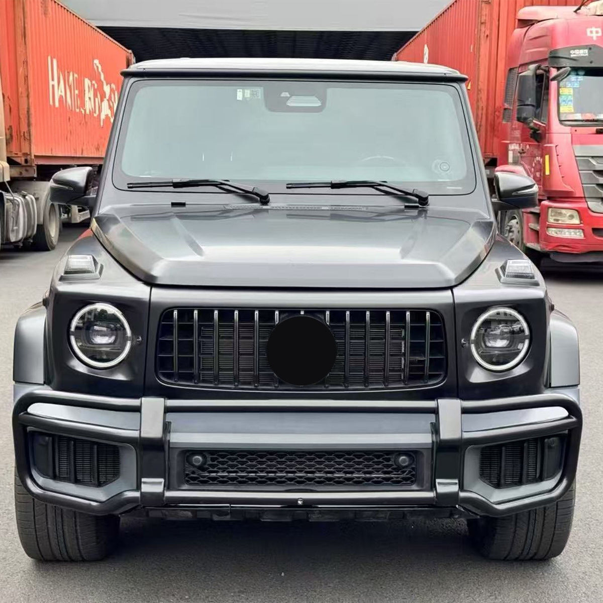 Voorbumper met beschermrooster, compatibel met Mercedes-Benz G-Klasse W465 (vanaf 2025)