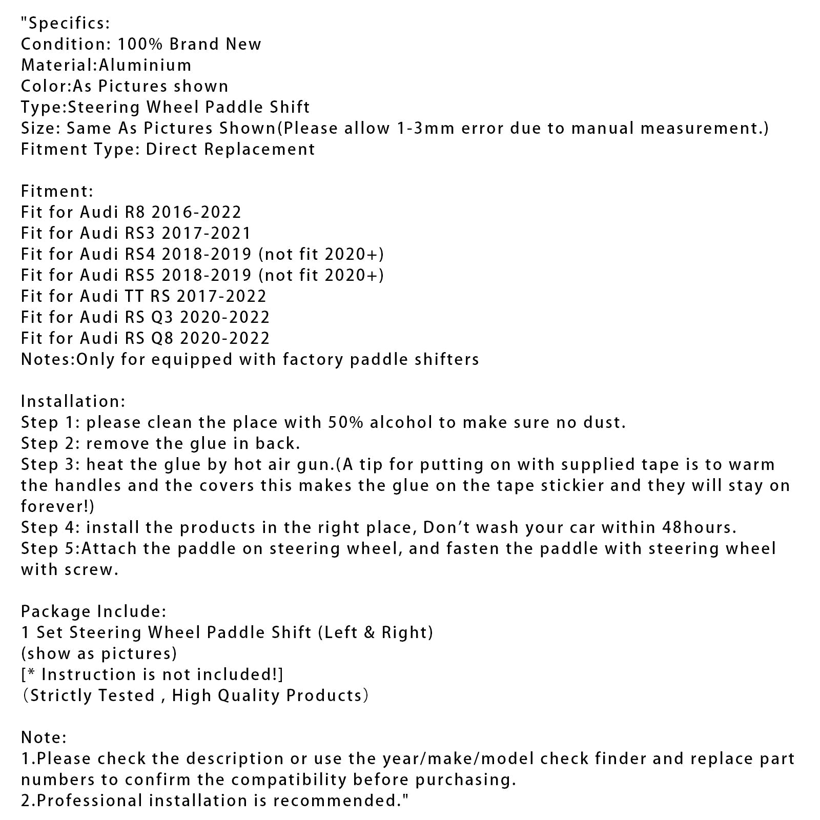 Razširitev volanskega obroča za spreminjanje hitrosti za Audi RS5 RS3 TT RS aluminij