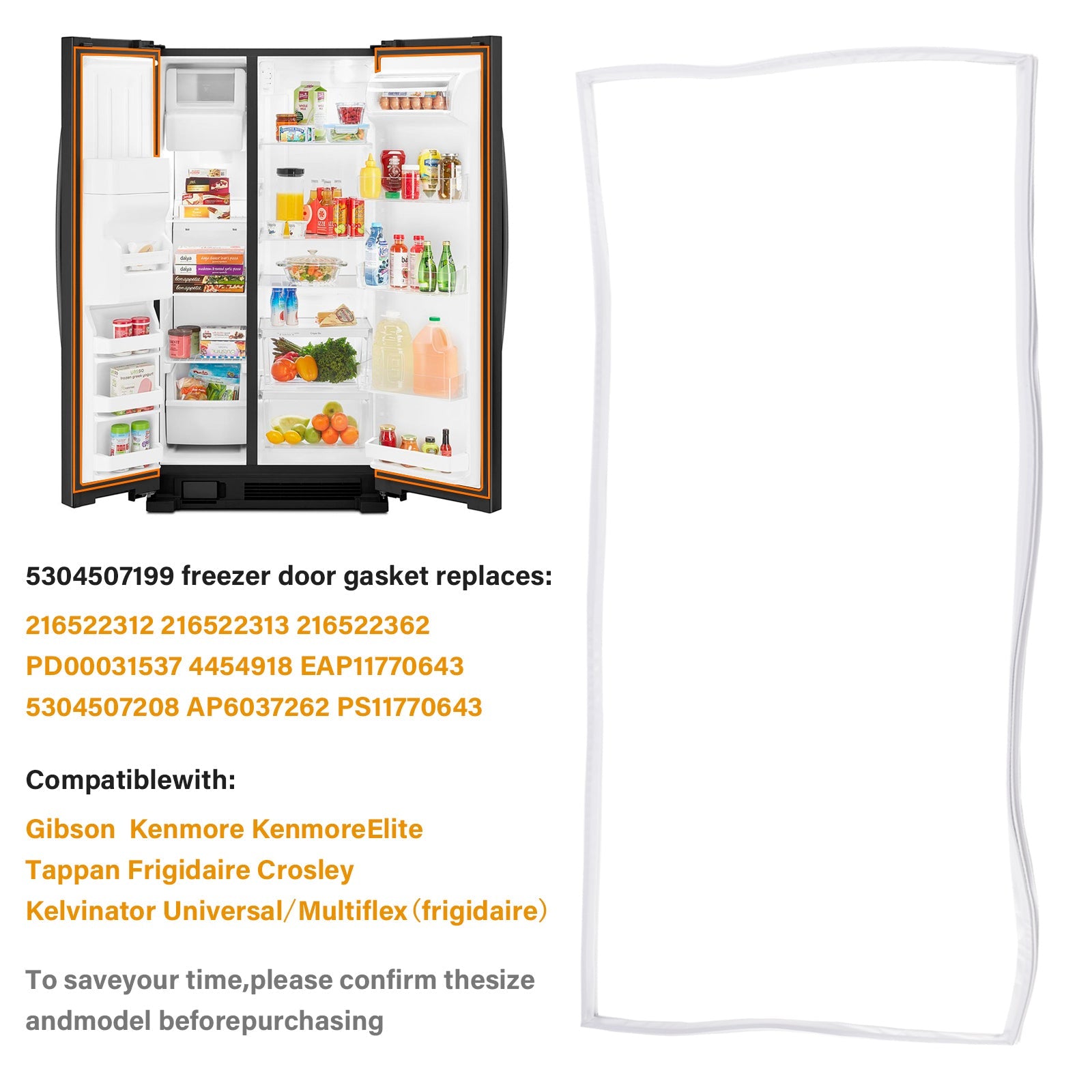 Kenmore Lodówka Pieczęć Kenmore AP6037262 5304507199 5304507208