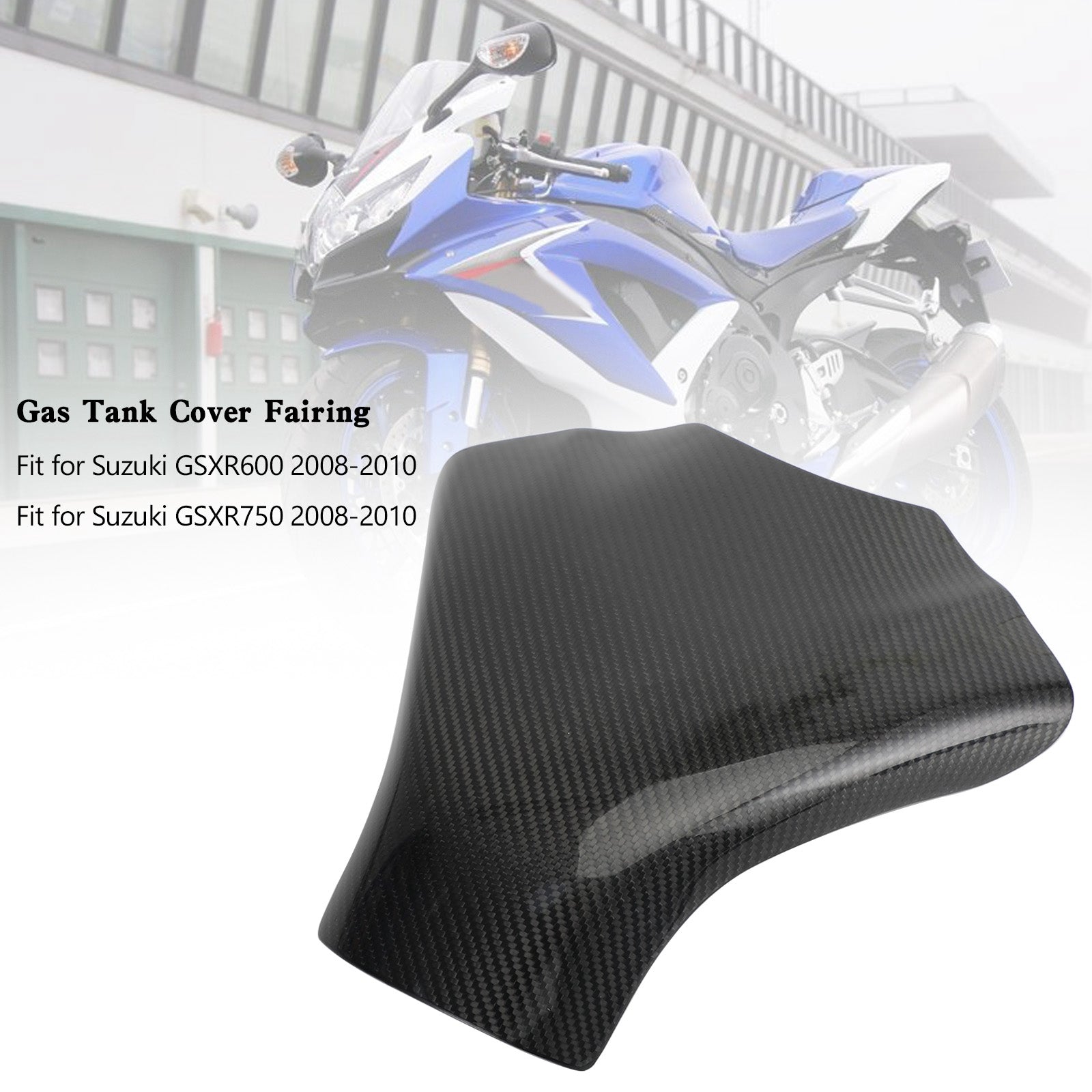 2008-2010 Suzuki GSXR600 GSXR 750 carbone Protecteur de carénage de couverture de réservoir de gaz
