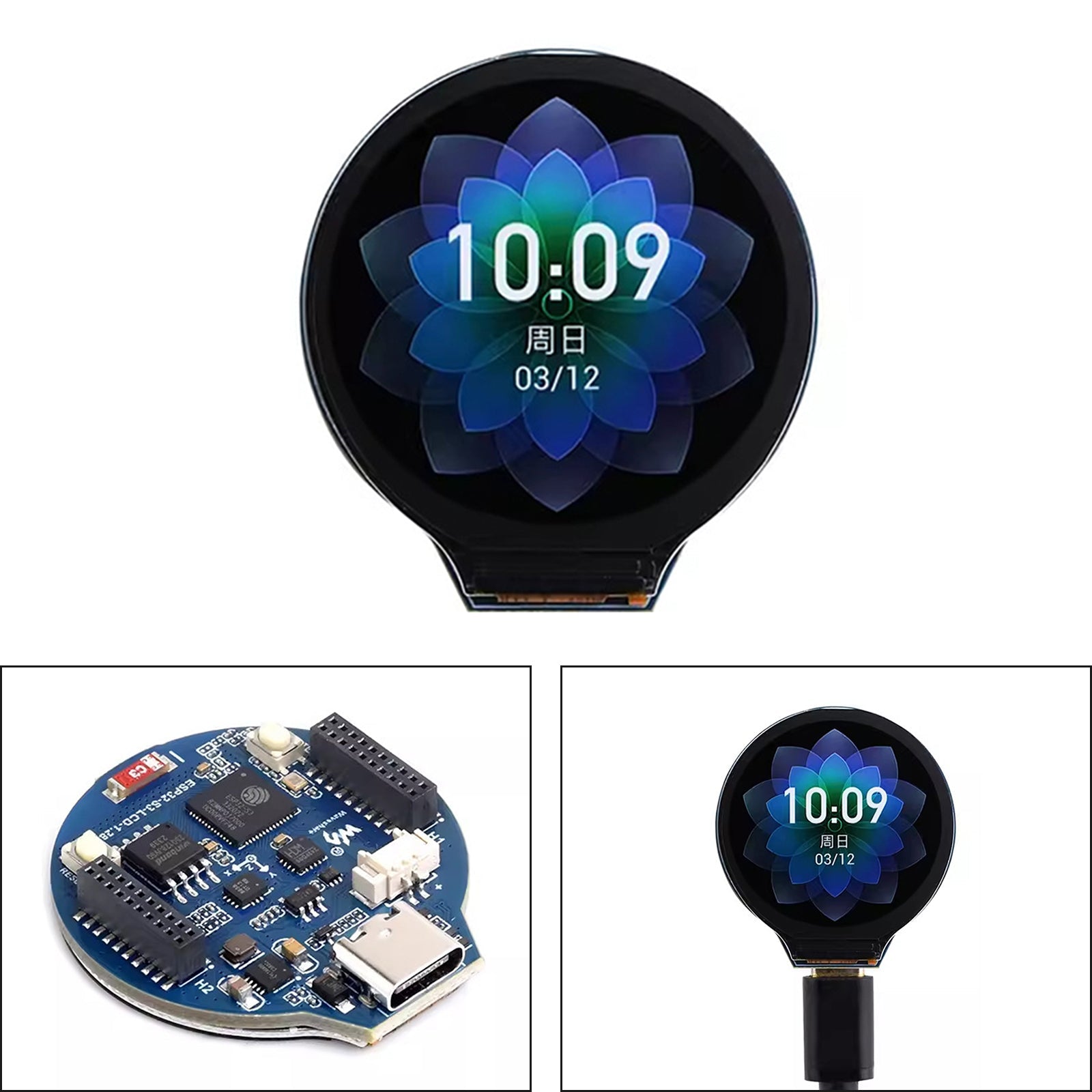 Płytka rozwojowa ESP32 S3 Okrągły ekran IPS Częstotliwość robocza Bluetooth 240 MHz