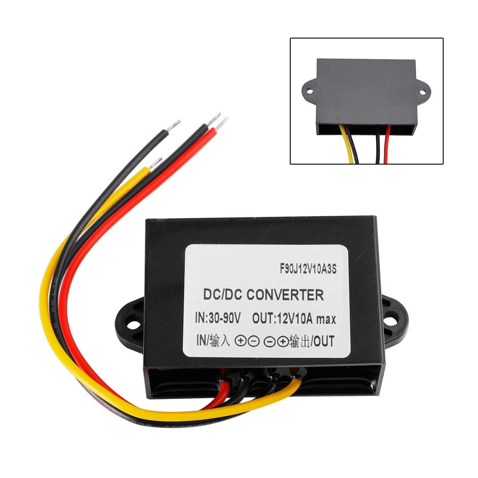 Convertisseur abaisseur de tension étanche DC30-90 V vers DC12 V 10 A, module d'alimentation pour voiture