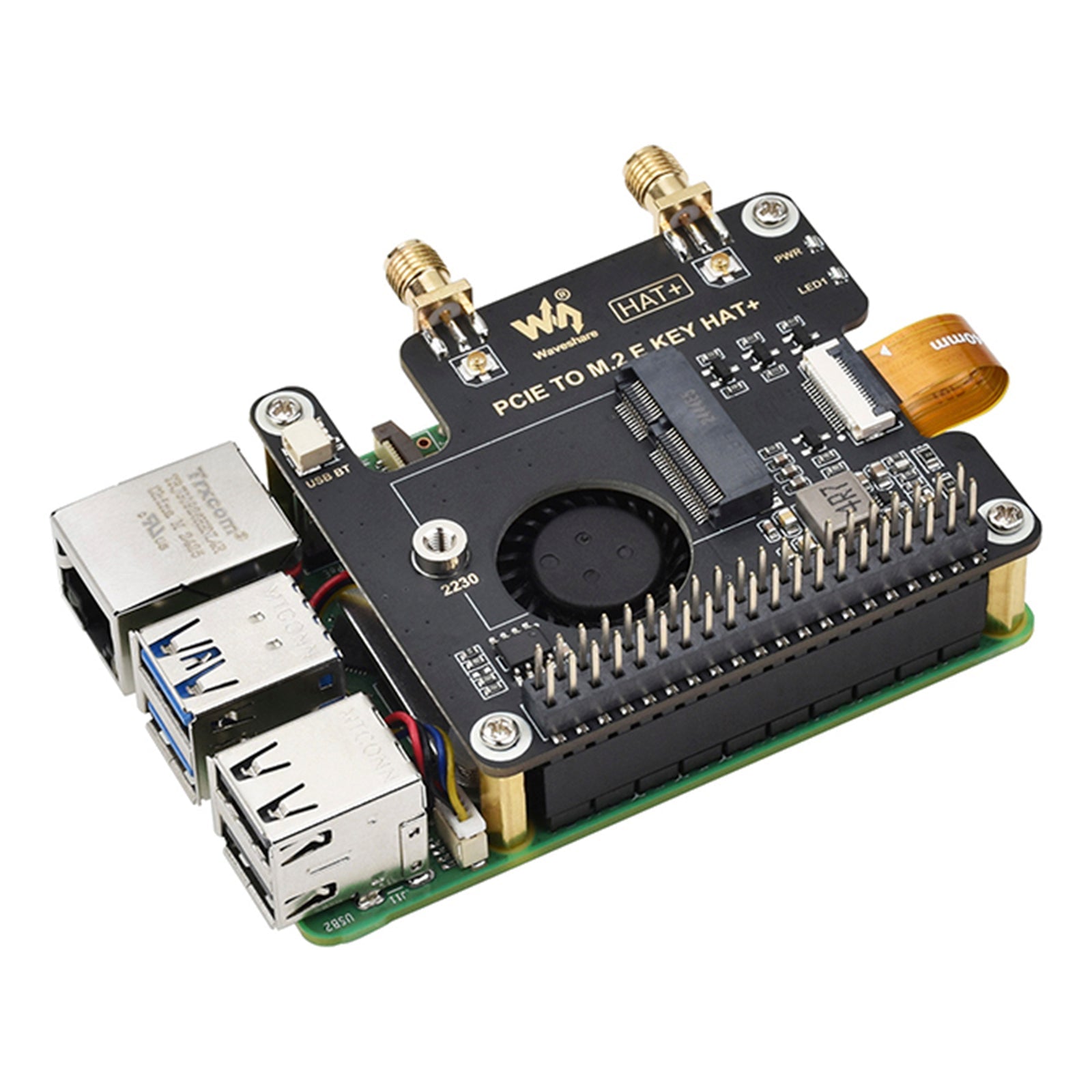 Carte d'extension Raspberry Pi 5 PCIe vers M.2 E Key pour carte réseau sans fil NGFF