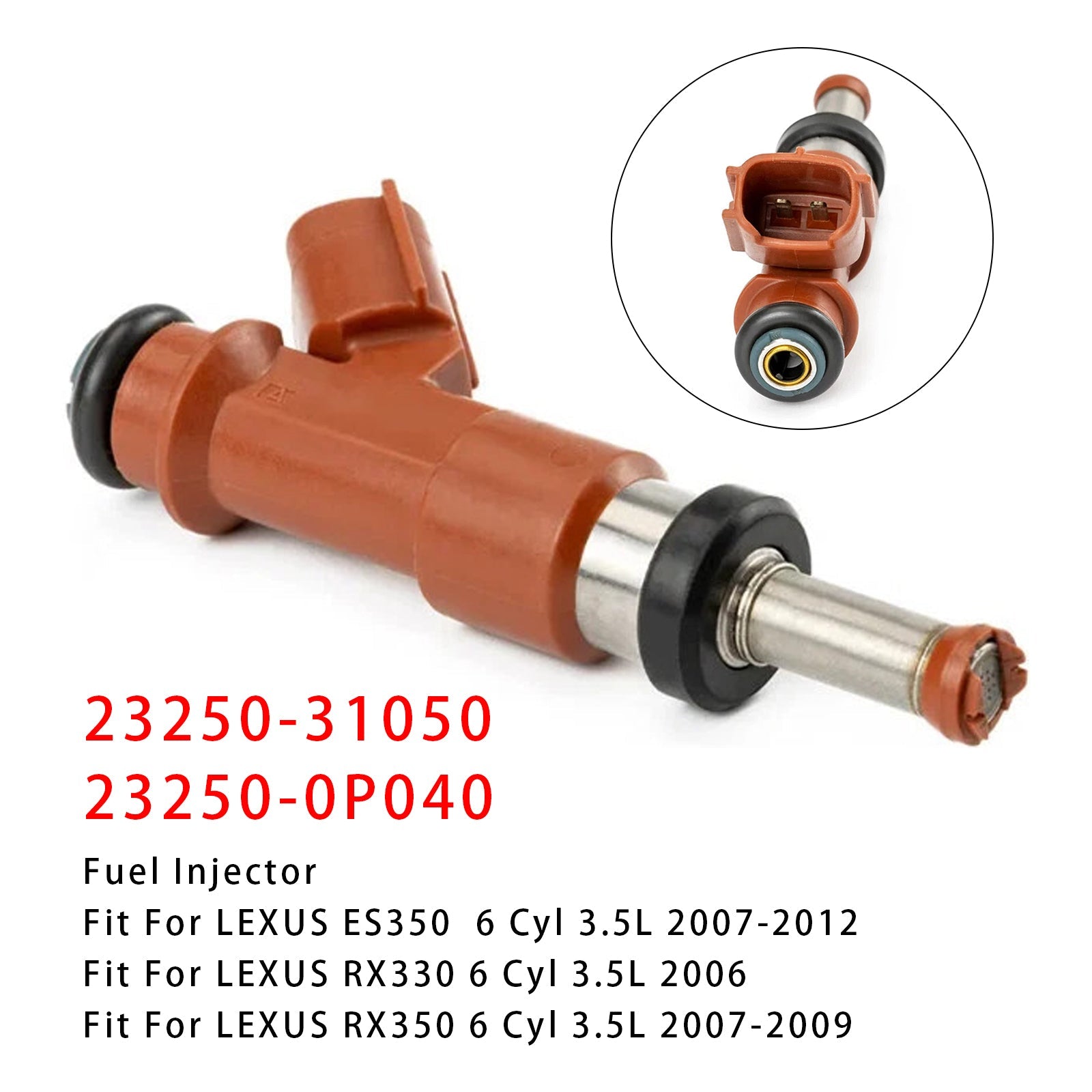 1x iniettore di carburante per Toyota Camry Sienna Lexus RX350 3.5L V6 07-15 23250-31050