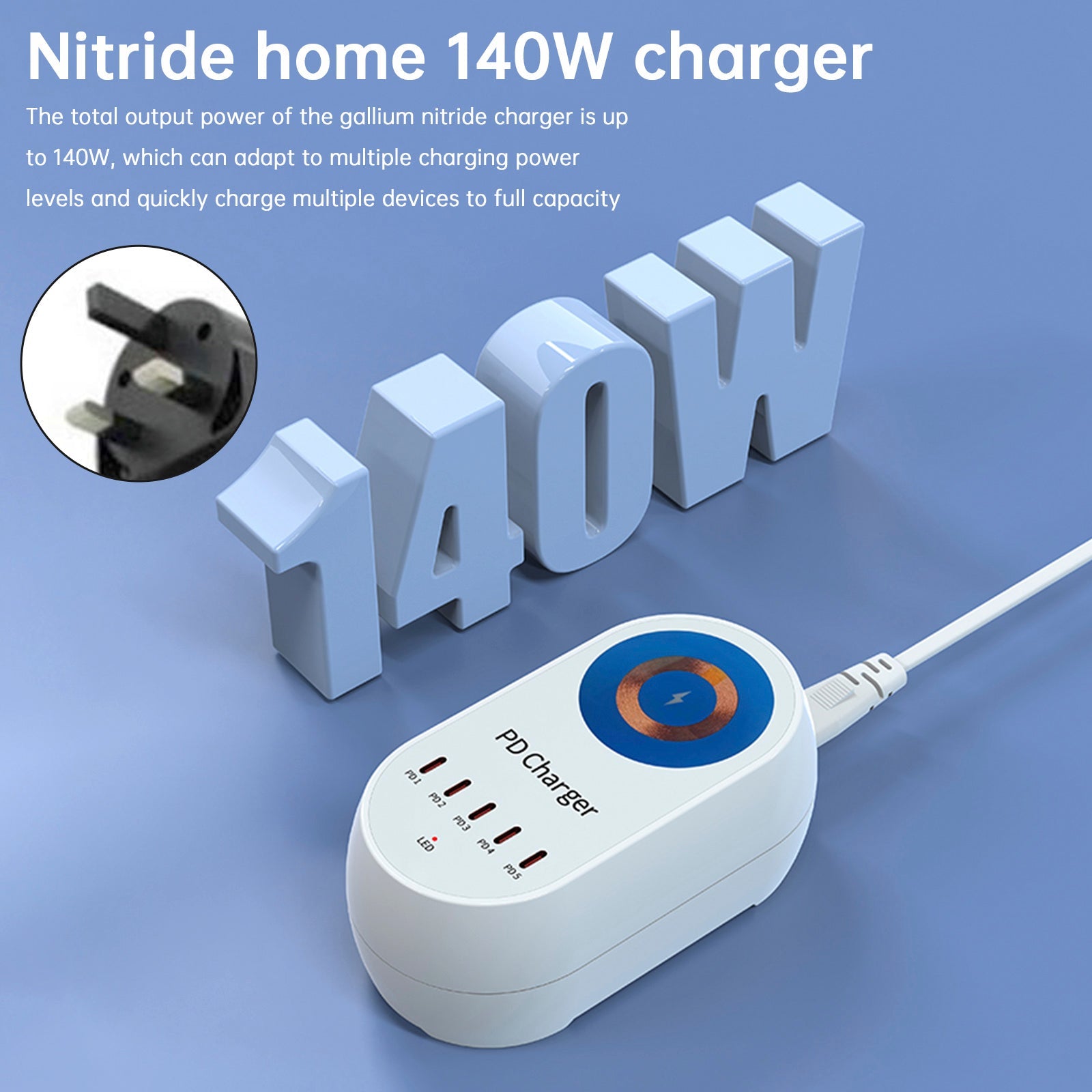 140 W Wireless Magnetic Charger, Fast Charge PD100 W voor laptop en mobiele telefoon