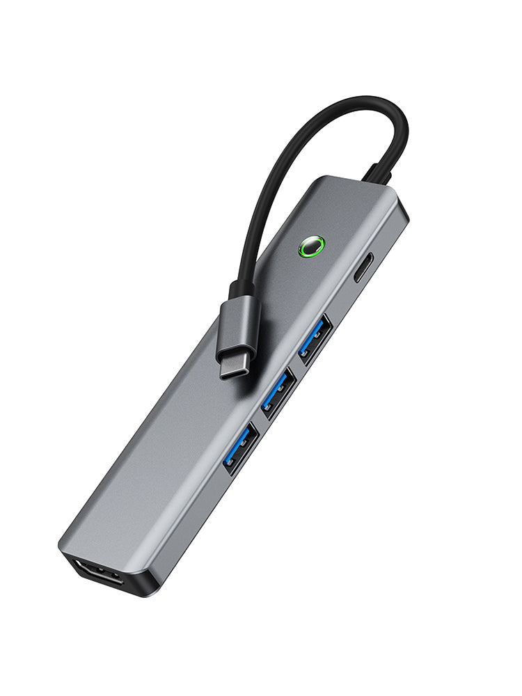 Adaptador de concentrador de interfaz 5 en 1 TYPE-C USB3.0 HDMI PD100W para MacBook iPad Pro