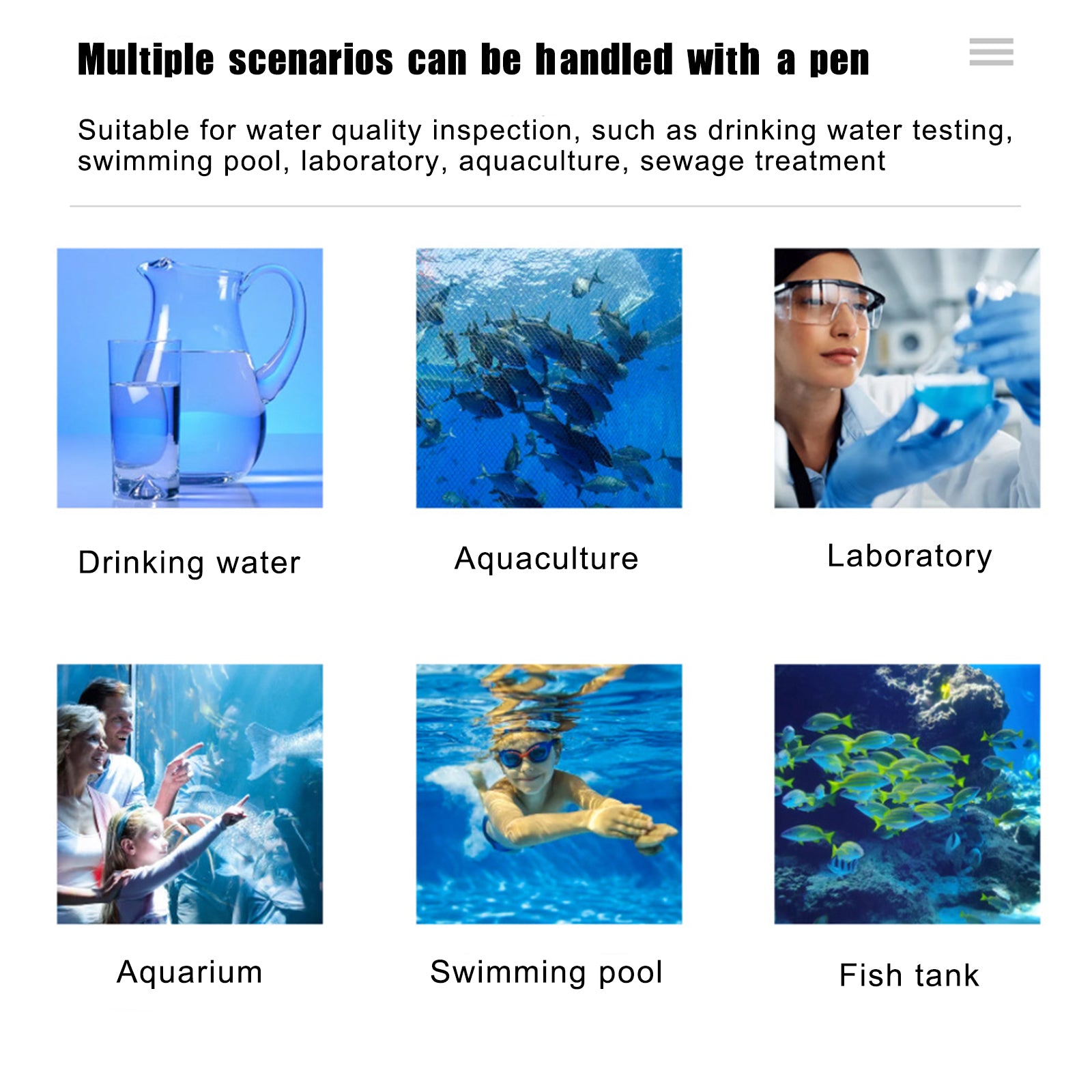 Testeur de mesure Bluetooth 7 en 1 PH EC Conductivité TDS Salinité ORP SG