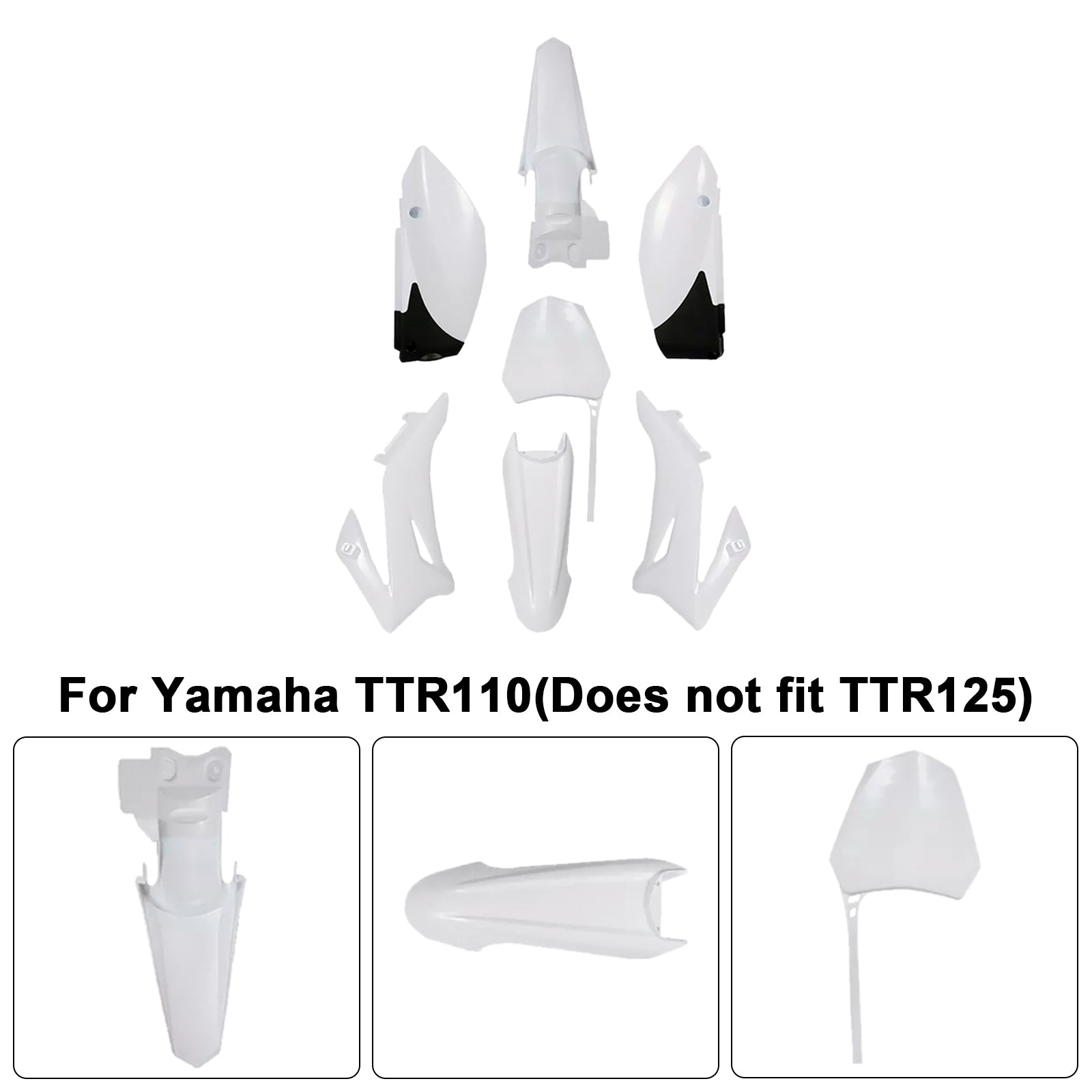 Kit carrosserie plastique et carénage garde-boue pour moto tout-terrain Yamaha TTR110