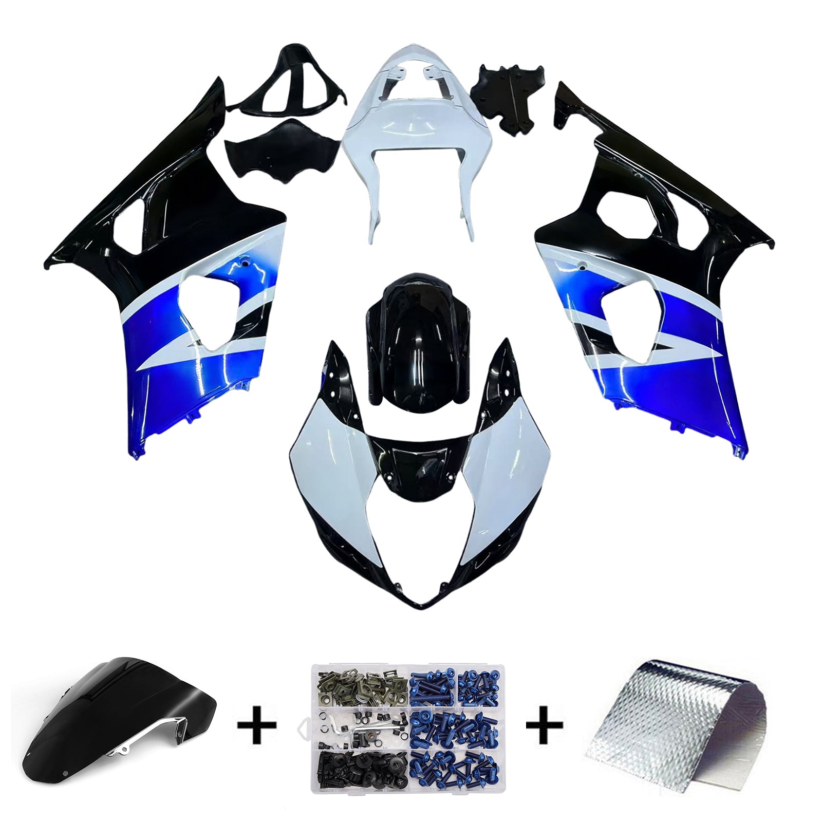 Kit de carénage par injection, carrosserie en plastique ABS, compatible avec Suzuki GSXR1000 2003-2004