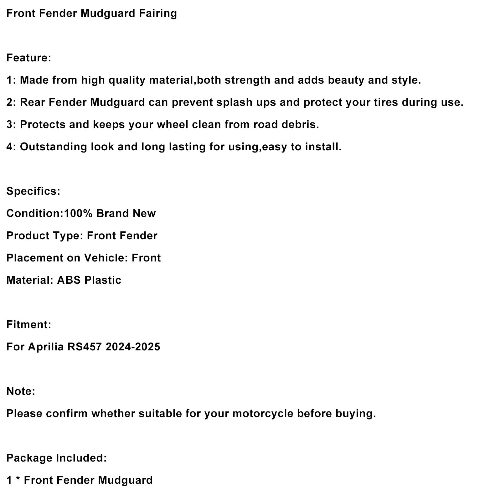 Od Gaage na Aprilia RS457 RS 457 2024-2025