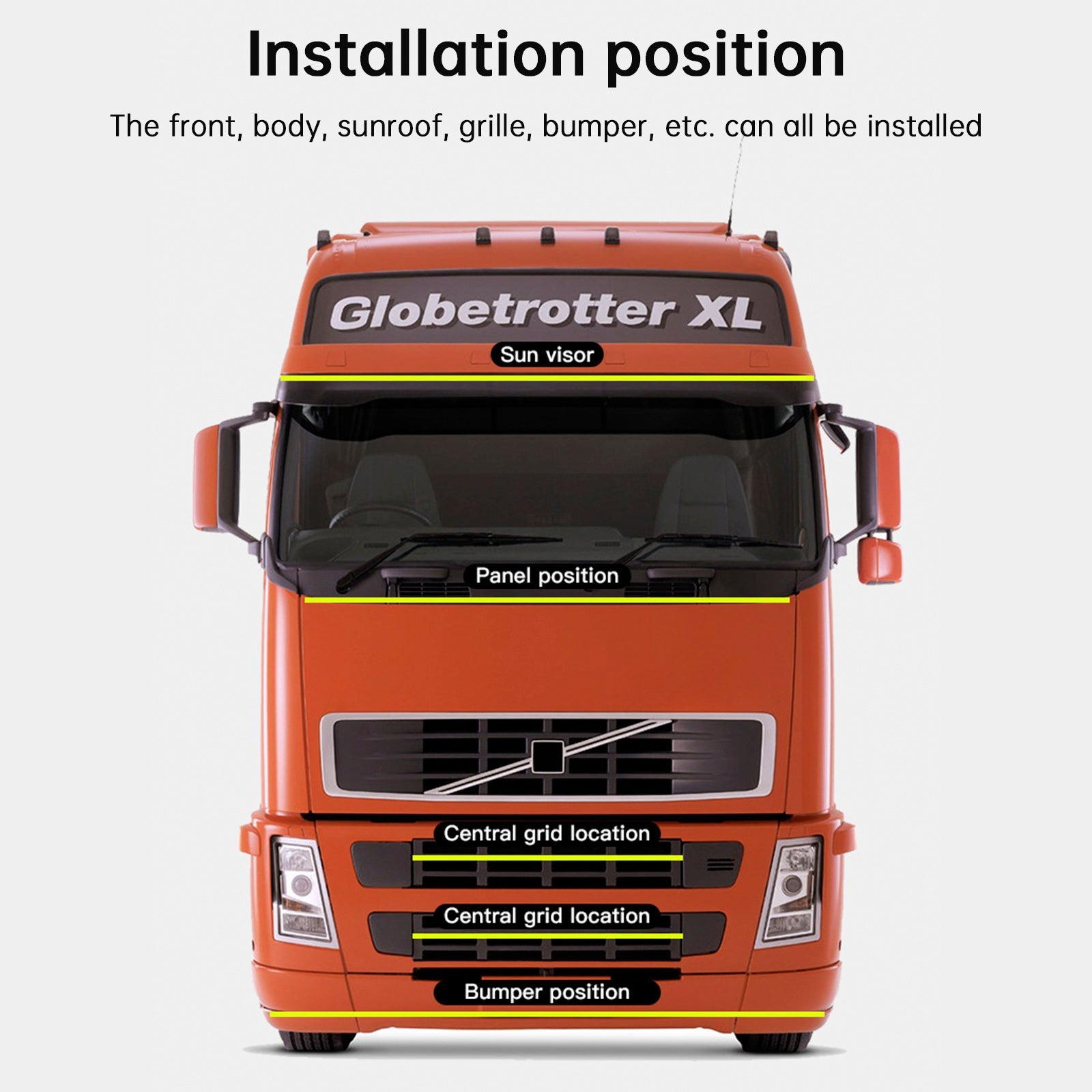 Bandes lumineuses LED colorées pour camion avec télécommande (2,4 m)