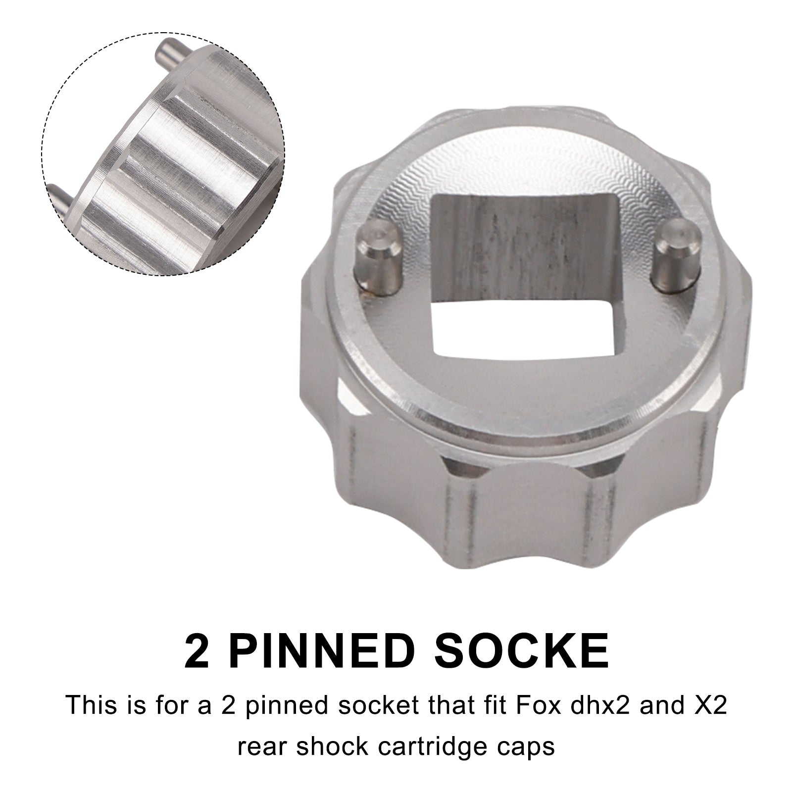 Outil/douille pour capuchon de cartouche d'amortisseur à 2 broches 2016-2020, type n° 398-00-417 pour Fox X2/DHx2