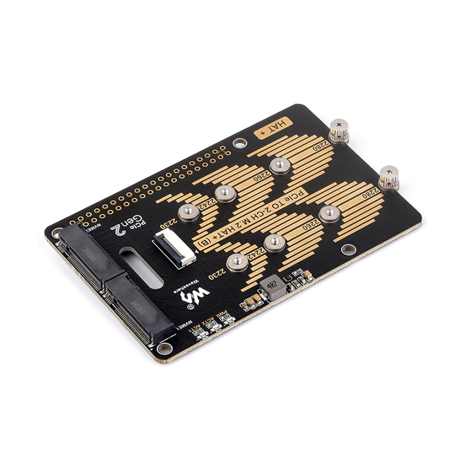 Dwukanałowa karta obrotowa Raspberry Pi 5 PCIe z protokołem Nvme. Podwójny dysk twardy M.2