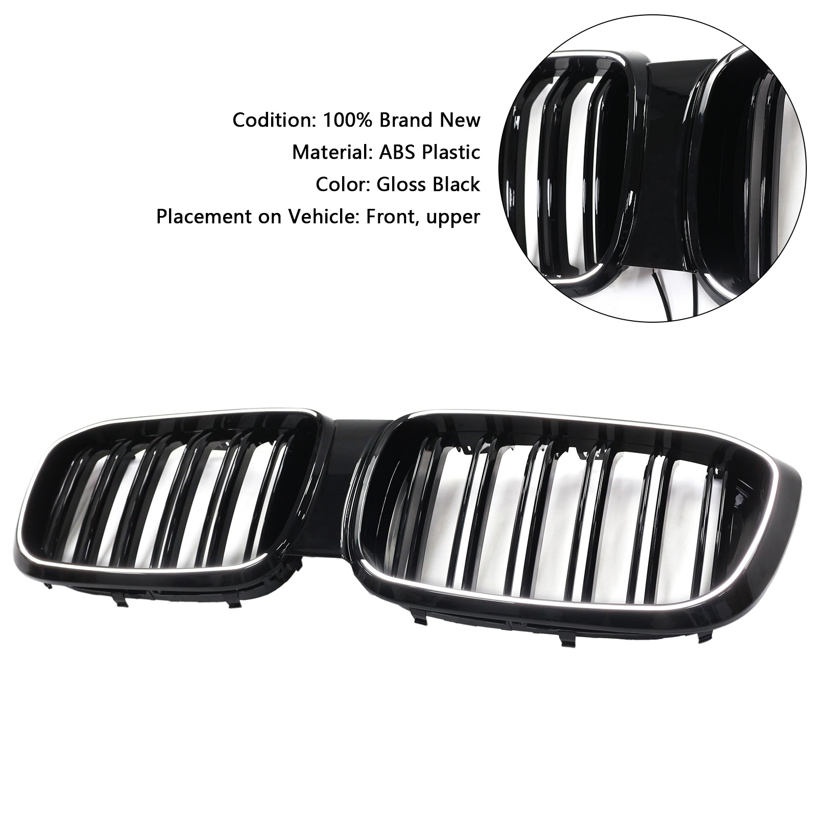 Grille de calandre avant en maille pour BMW X3 X3M G01 G08 pré-rehaussée 2018-2021 51138469959 51138469959