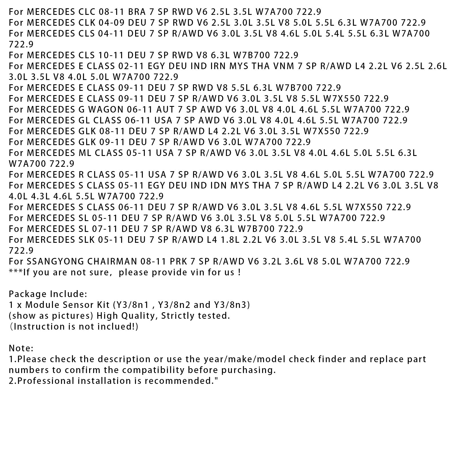 Nuovo Modulo di Controllo Sensore Per Mercedes Benz 7G 722.9 Piastra Y3/8n1 Y3/8n2 Y3/8n3