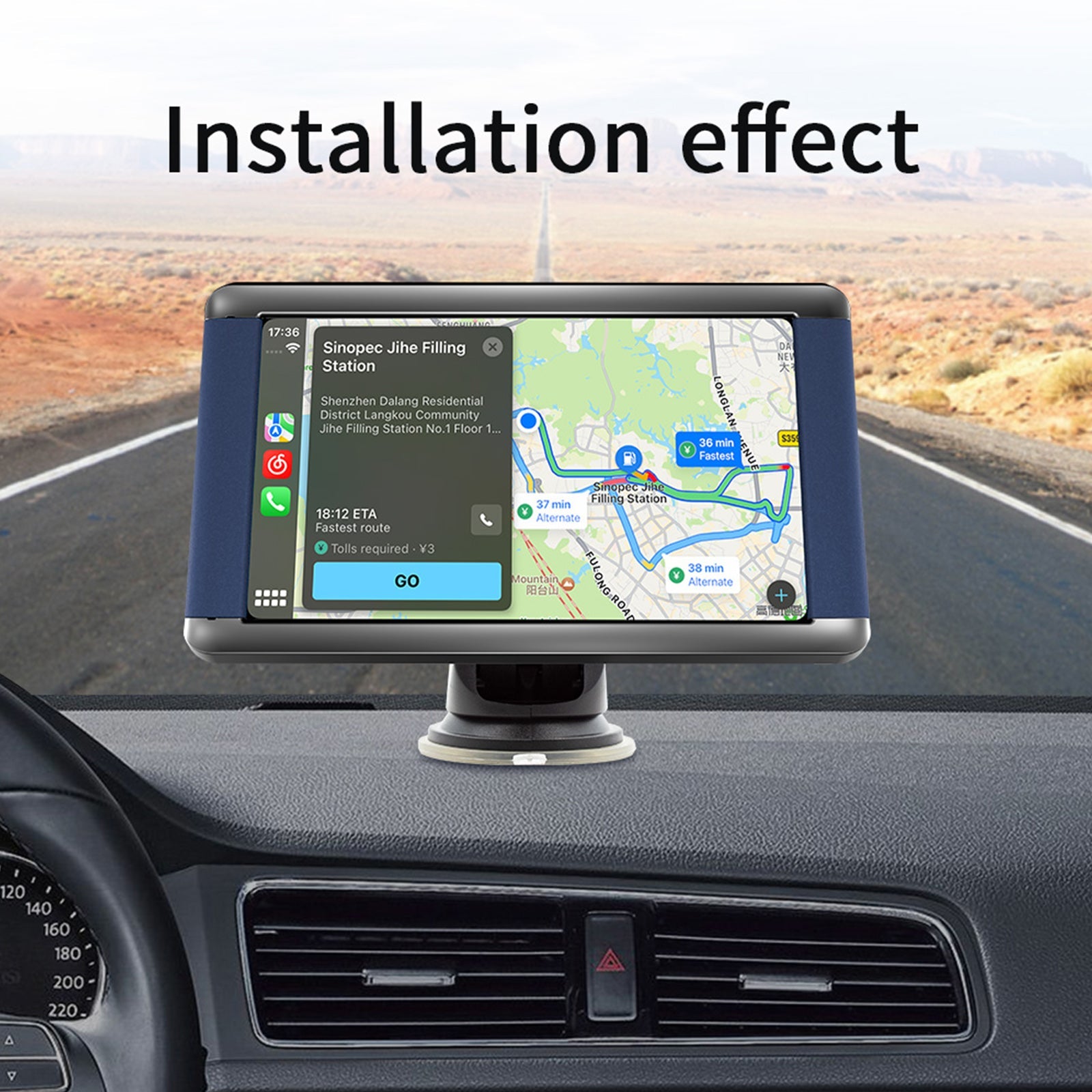 7 inch draagbare auto MP5-speler Bluetooth-monitor Draadloos Carplay + 4 LED-camera's