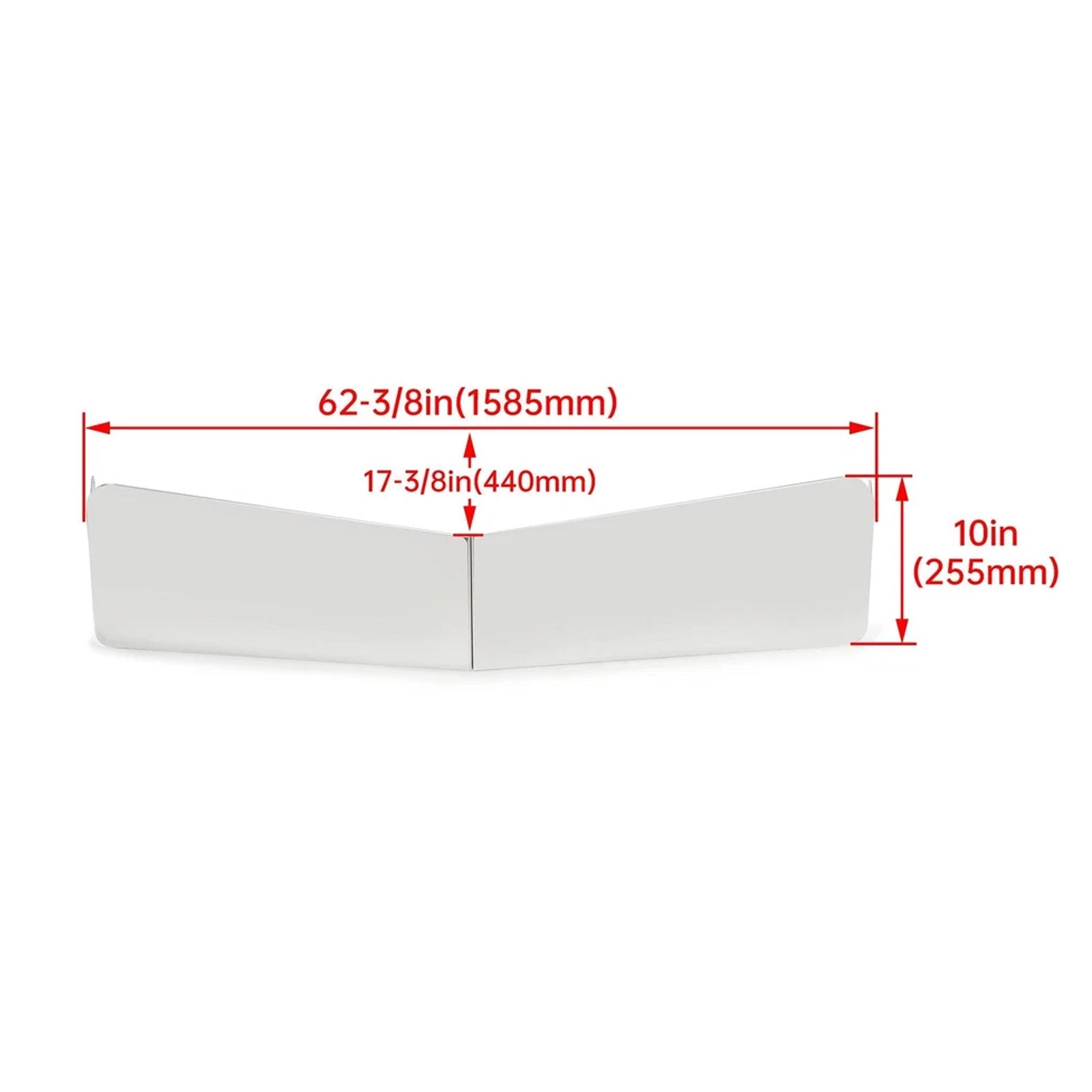 Visière plate argentée pour Peterbilt 377 378 379 335 386 388 389
