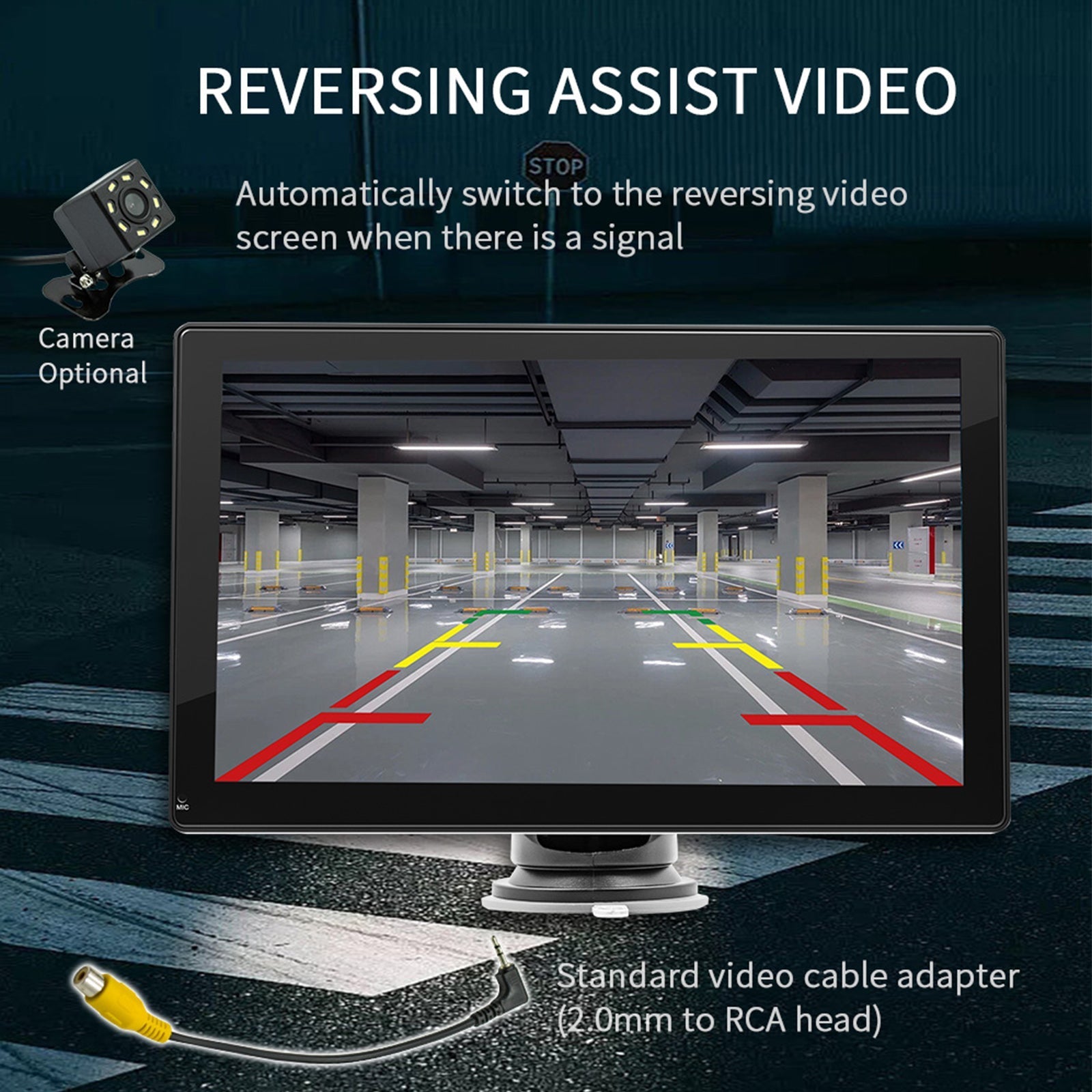 9 -palčni avtomobilski predvajalnik z Apple CarPlay/Android Auto, Bluetooth, radio in 4 LED kamere