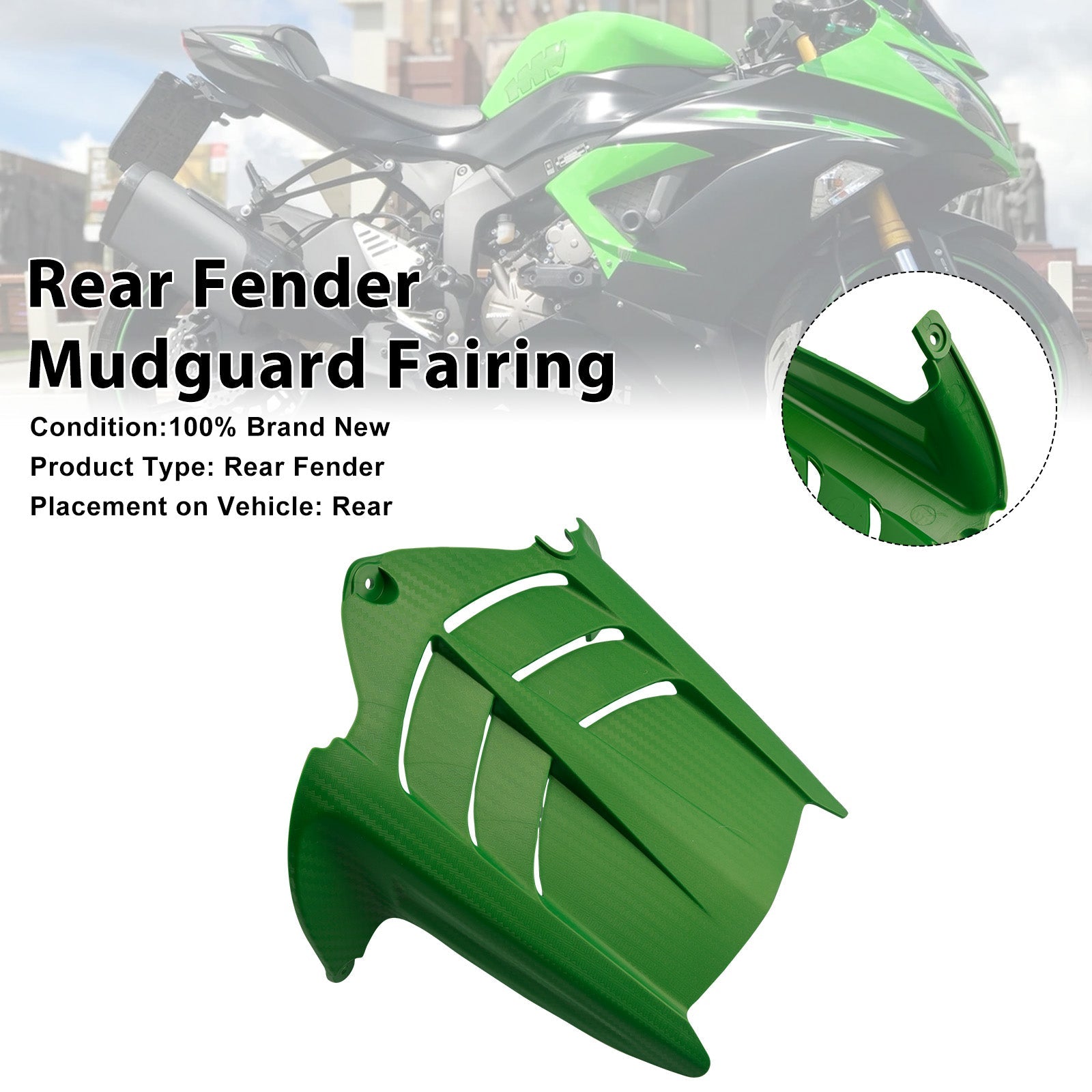 Carénage de garde-boue arrière pour Kawasaki ZX-6R 636 2009-2025