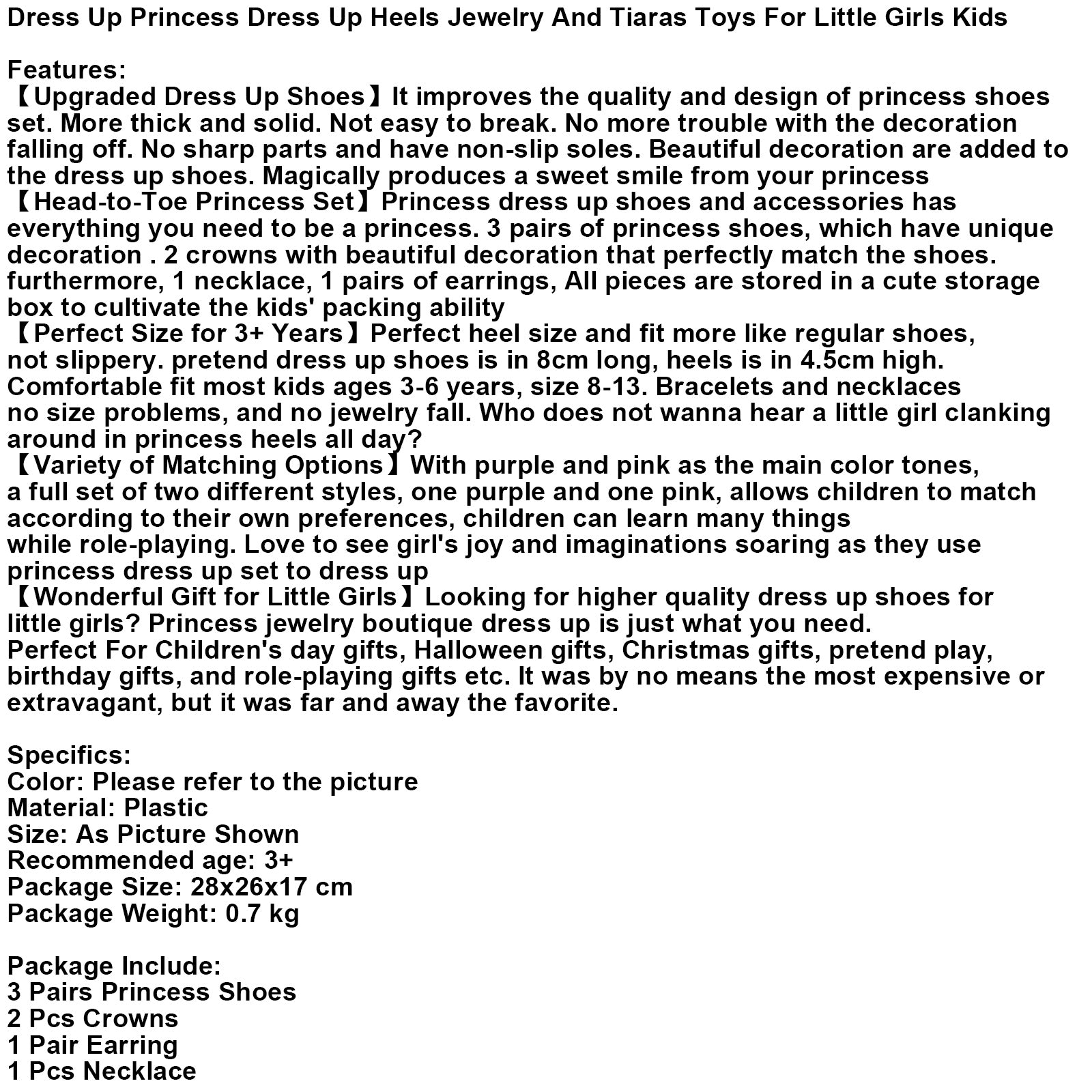 Verkleedprinses Verkleedhakken Sieraden en tiara's Speelgoed voor kleine meisjes