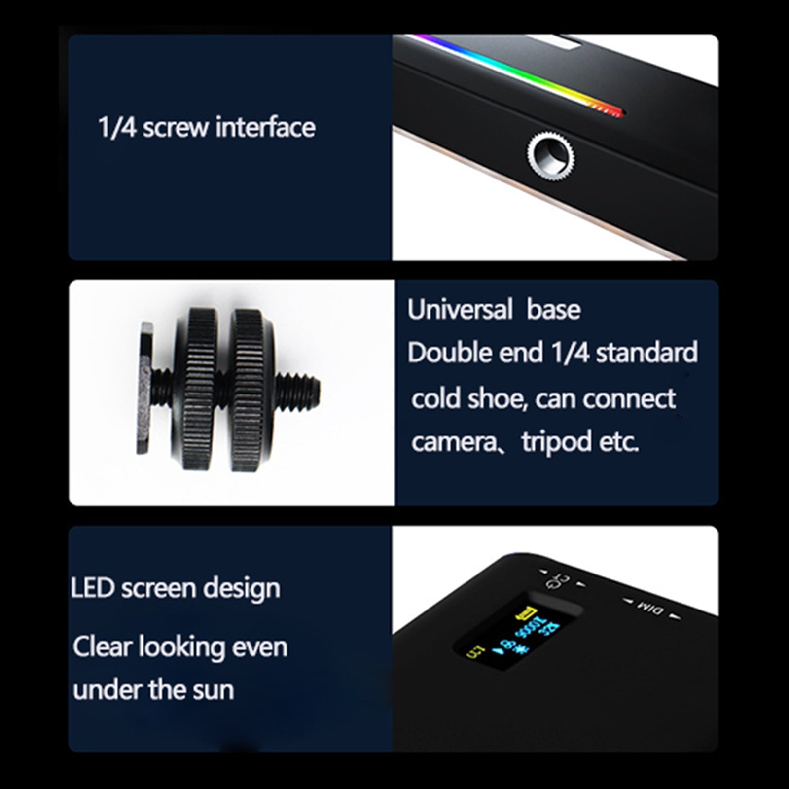 Luz de relleno LED RGB W140 para cámara de vídeo, teléfono móvil, belleza en vivo, al aire libre