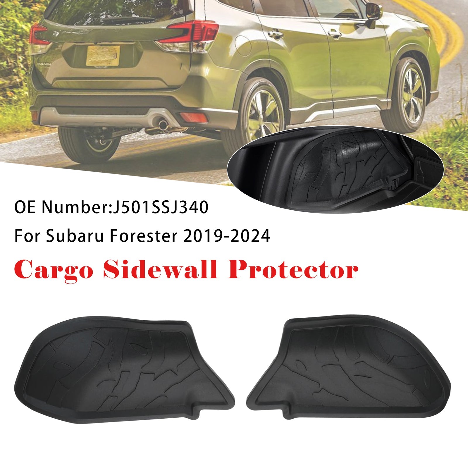 Ensemble de protections latérales de coffre J501SSJ340 pour Subaru Forester 2019-2024