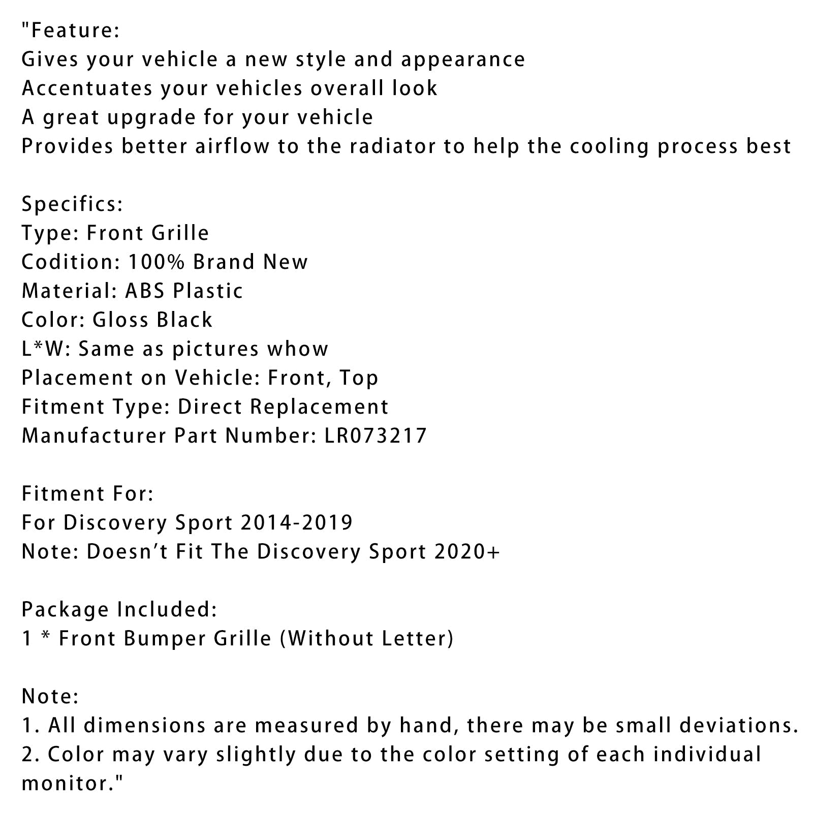 Profesor zderzaków przed Dynamic Style Discovery Sport L550 2014-2019 LR073217